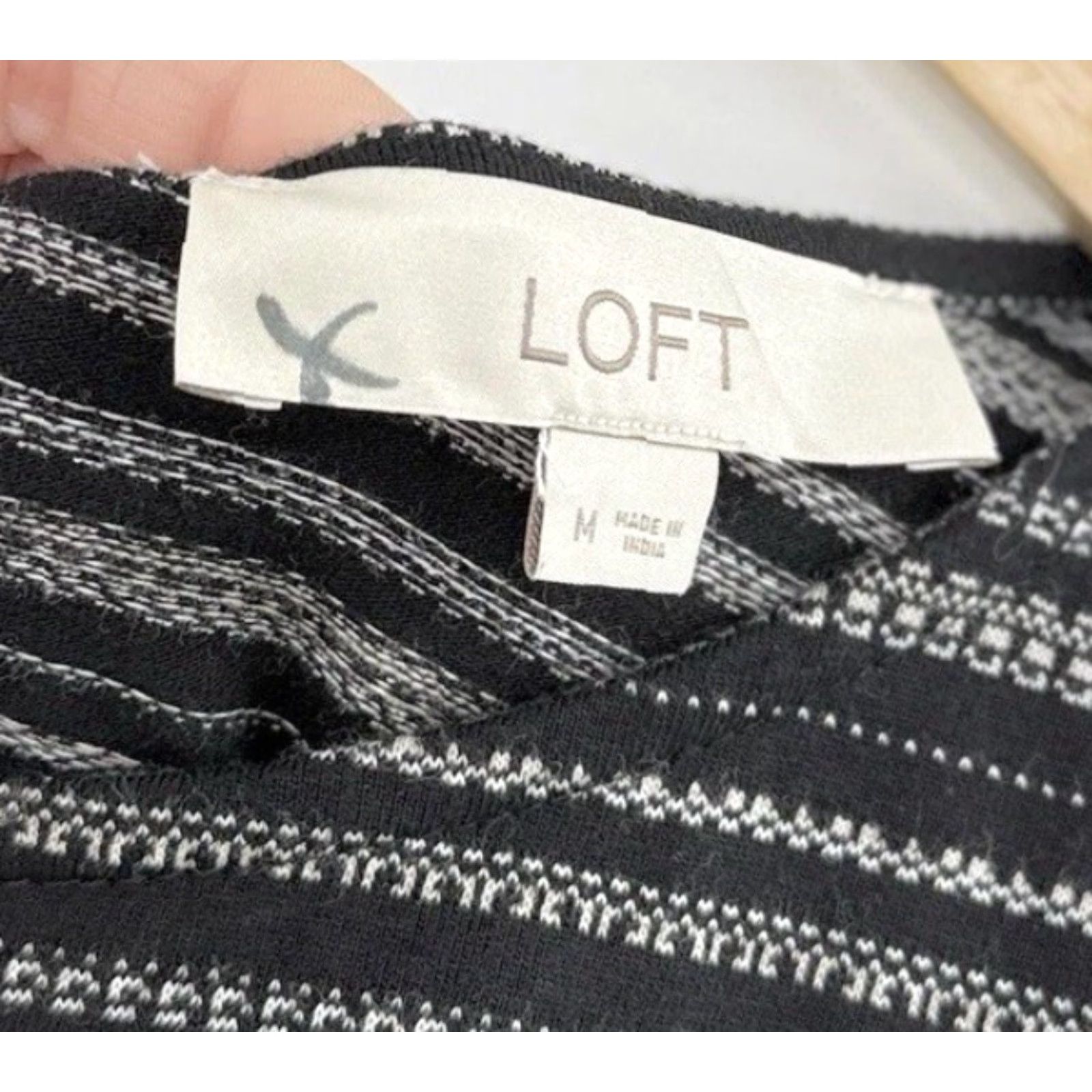 Athleta LOFT Athleta Dress Sleeveless Midi High Neck Striped Twist Back Cutout Stretch Black Women M KS Size M / US 6-8 / IT 42-44 - 4 Thumbnail