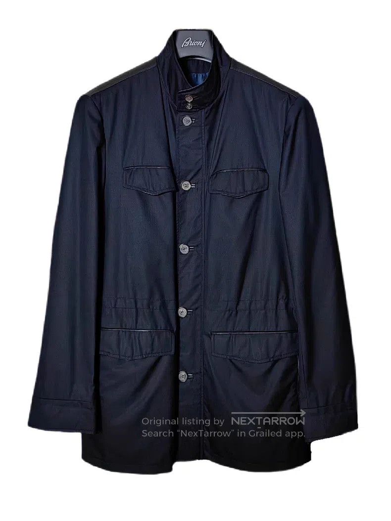Brioni Brioni Leather-trimmed wool and silk trench coat Size US XL / EU 56 / 4 - 1 Thumbnail