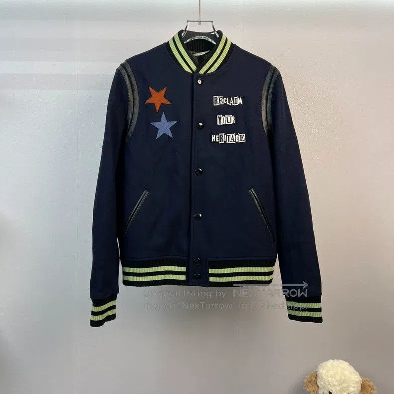 Valentino Valentino Monogram sticker single-breasted wool baseball j Size US L / EU 52-54 / 3 - 1 Thumbnail
