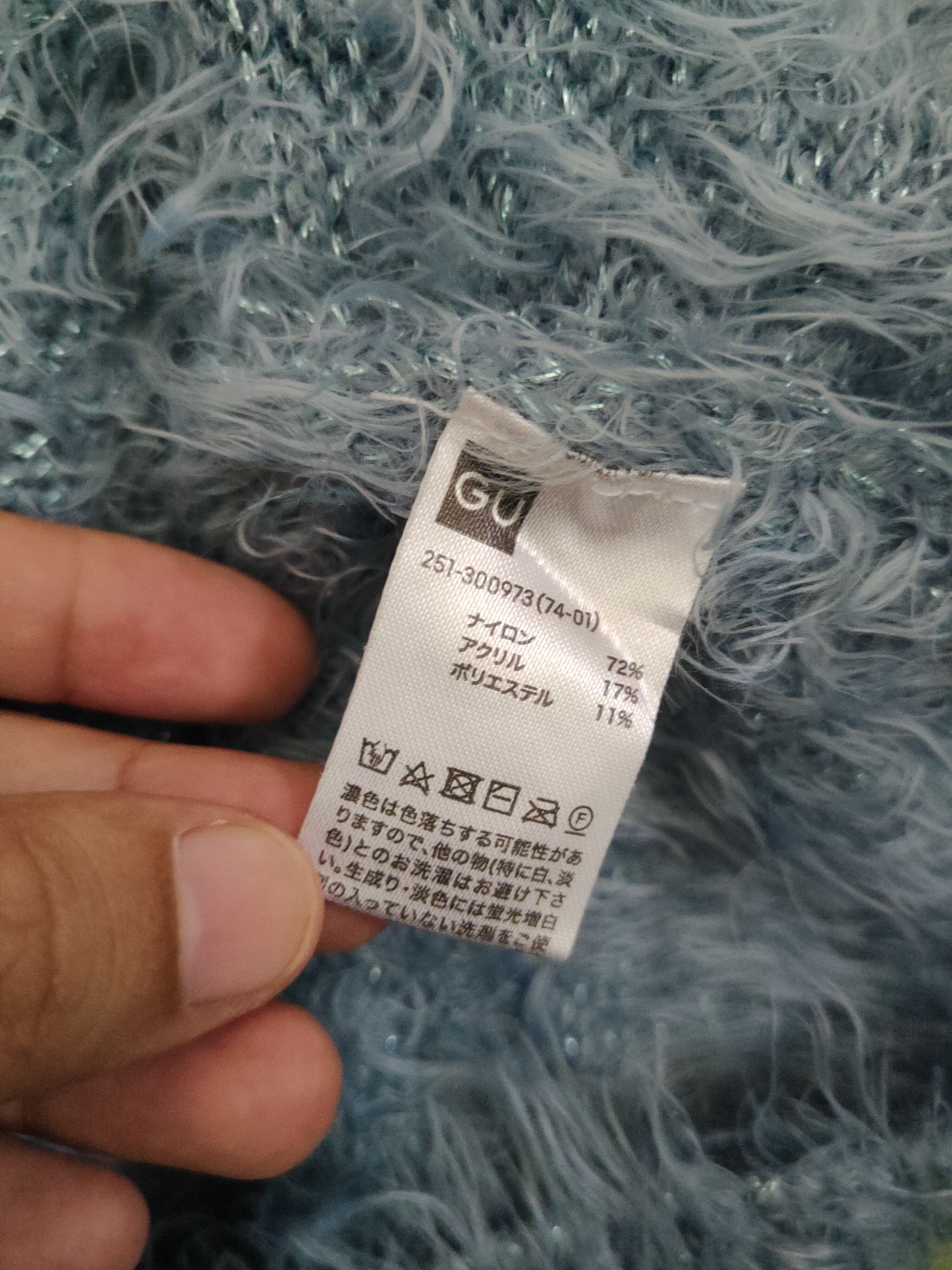 Japanese Brand Dl GU Blue Fur Mohair Knitwear #46-459 Size M / US 6-8 / IT 42-44 - 11 Thumbnail