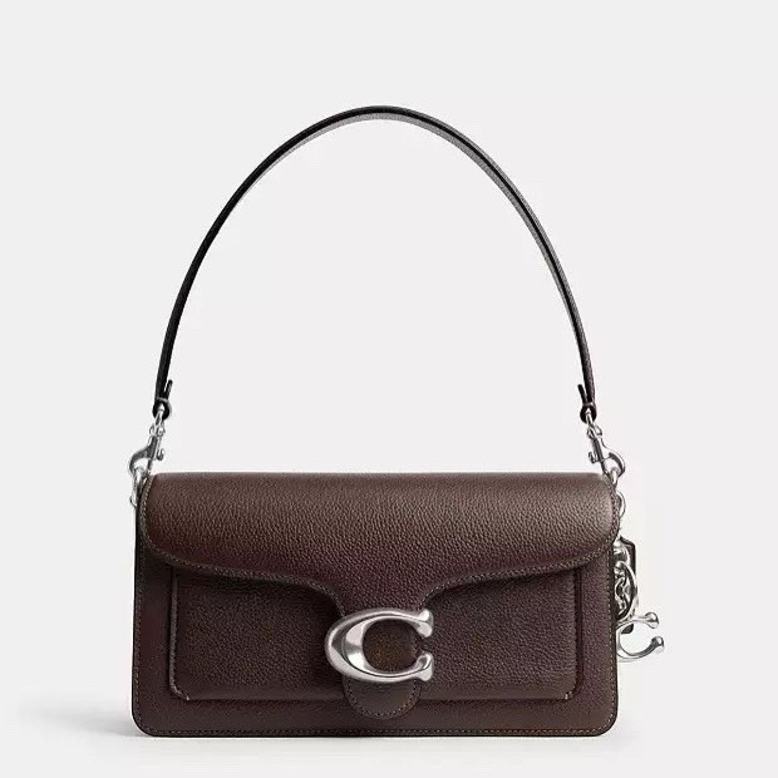 Coach NWT Coach Solid C Bag Charm Keychain Key Fob 1635 silver Size ONE SIZE - 5 Thumbnail