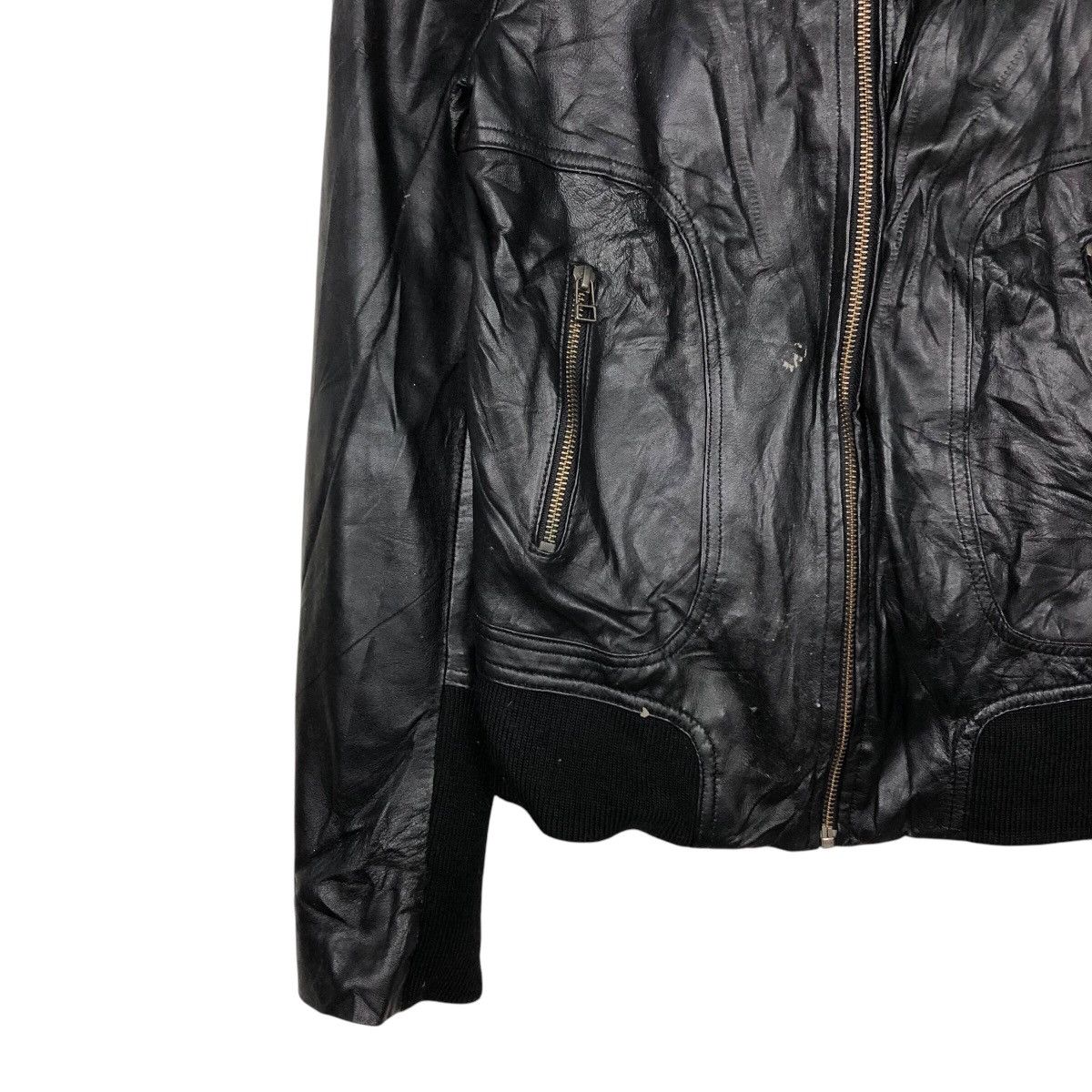 Japanese Brand 📌Cropped Biker Soft Leather Jacket Mango Streetwear Size US M / EU 48-50 / 2 - 5 Thumbnail