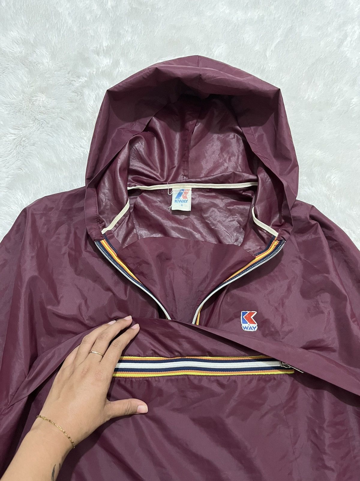 Other Vintage 90s K-Way Packable Windbreaker Jacket Burgundy Size US L / EU 52-54 / 3 - 6 Thumbnail