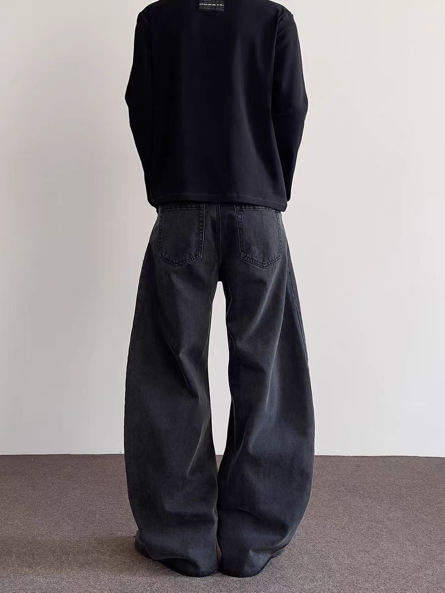 Japanese Brand × Jean High Street Aged Black And Grey Micro Flare Jeans Size US 34 / EU 50 - 4 Thumbnail