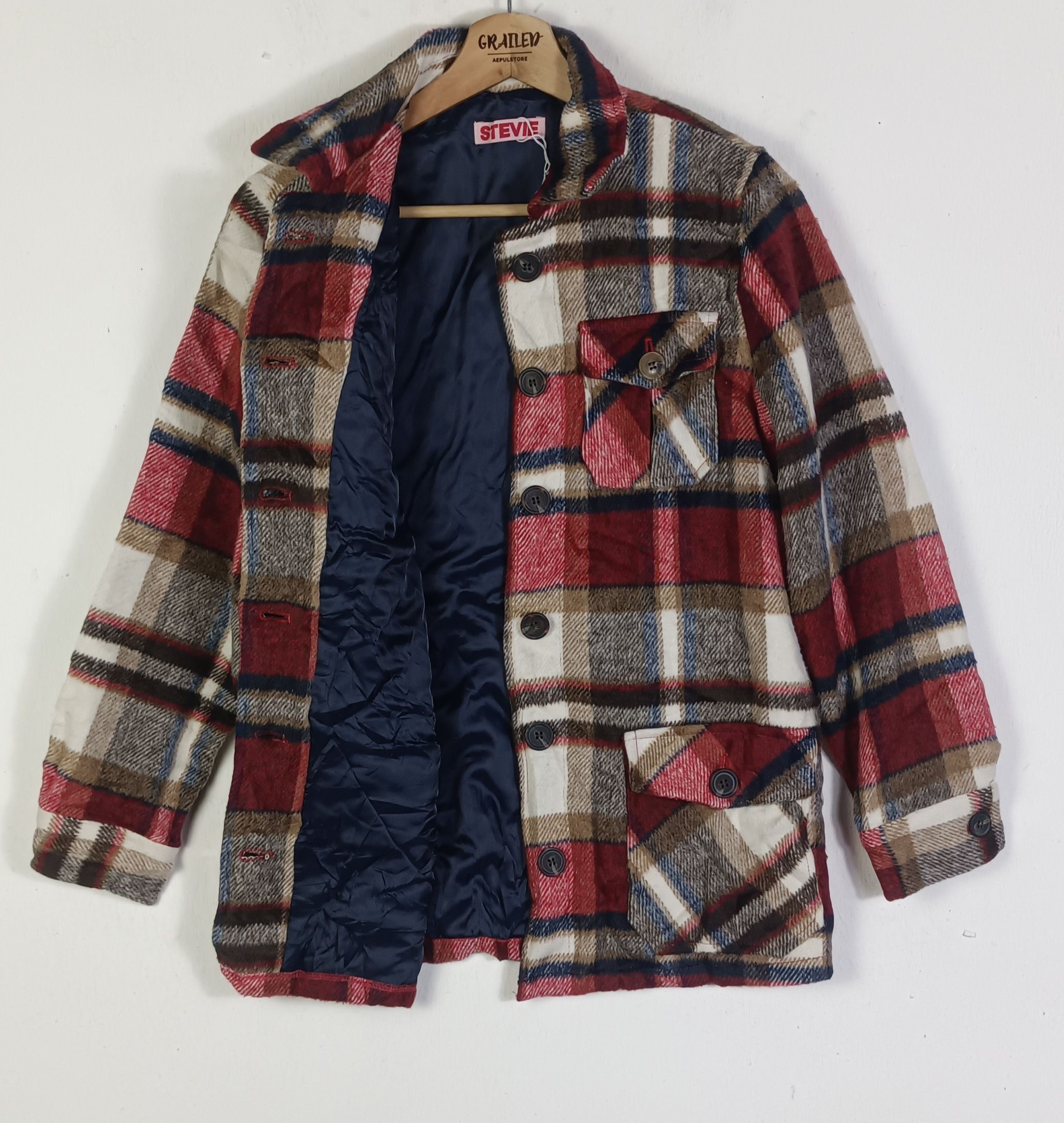 Japanese Brand Stevie BAD Super Underground Factory Flannel Jacket Size US M / EU 48-50 / 2 - 2 Thumbnail