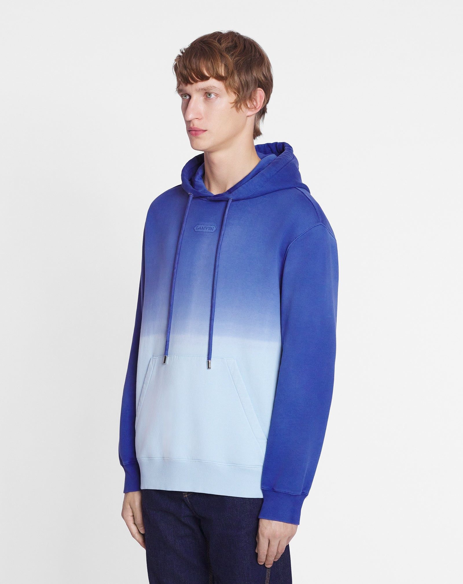 Lanvin o1mle0825 Oversized Hoodie With A Gradient Effect In Blue Size US M / EU 48-50 / 2 - 3 Thumbnail