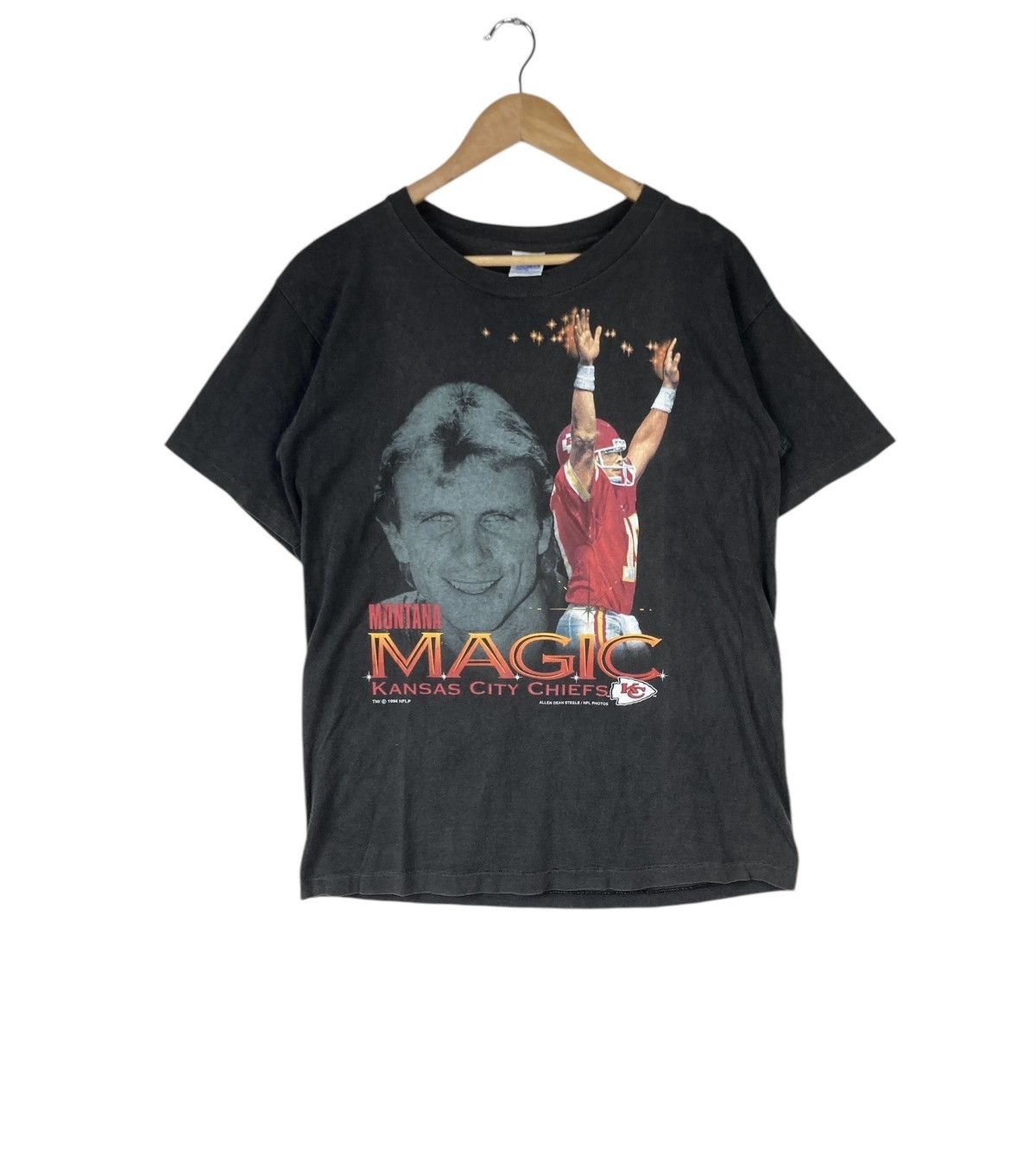 NFL × Salem Sportswear × Vintage Vintage 90s Kansas City Chiefs Joe Montana Salem Tag Tee Size US M / EU 48-50 / 2 - 1 Thumbnail