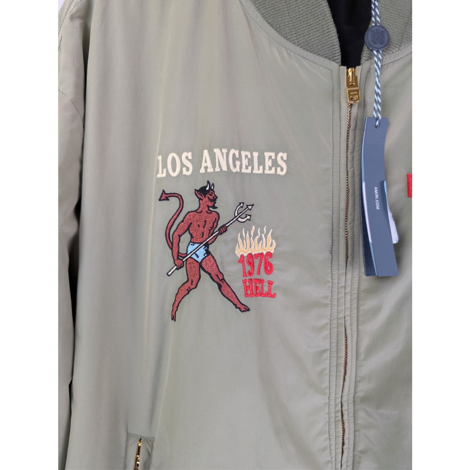 Amiri o1rshd1 Amiri Sinners Bomber Jacket in Olive Size US L / EU 52-54 / 3 - 7 Thumbnail