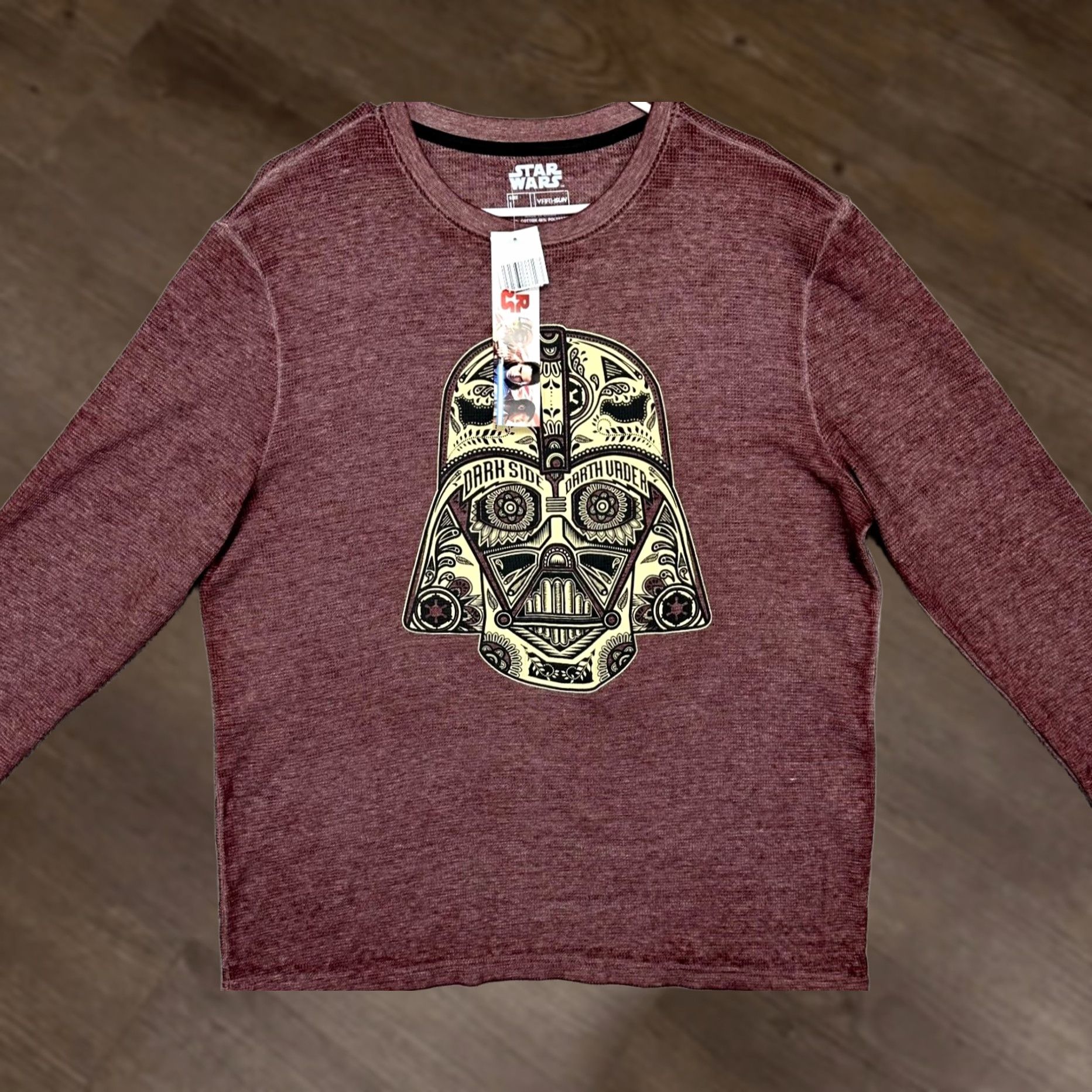 Vintage VINTAGE Star Wars Sweater Men Large Maroon Darth Vader Thermal Waffle-Knit Fifth Sun NEW Size US L / EU 52-54 / 3 - 1 Thumbnail