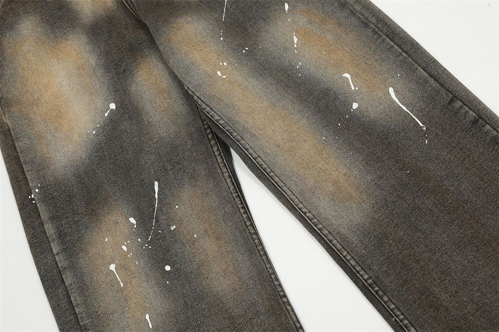 Japanese Brand × Jean Street American loose casual ink-splashed distressed jeans Size US 32 / EU 48 - 6 Thumbnail