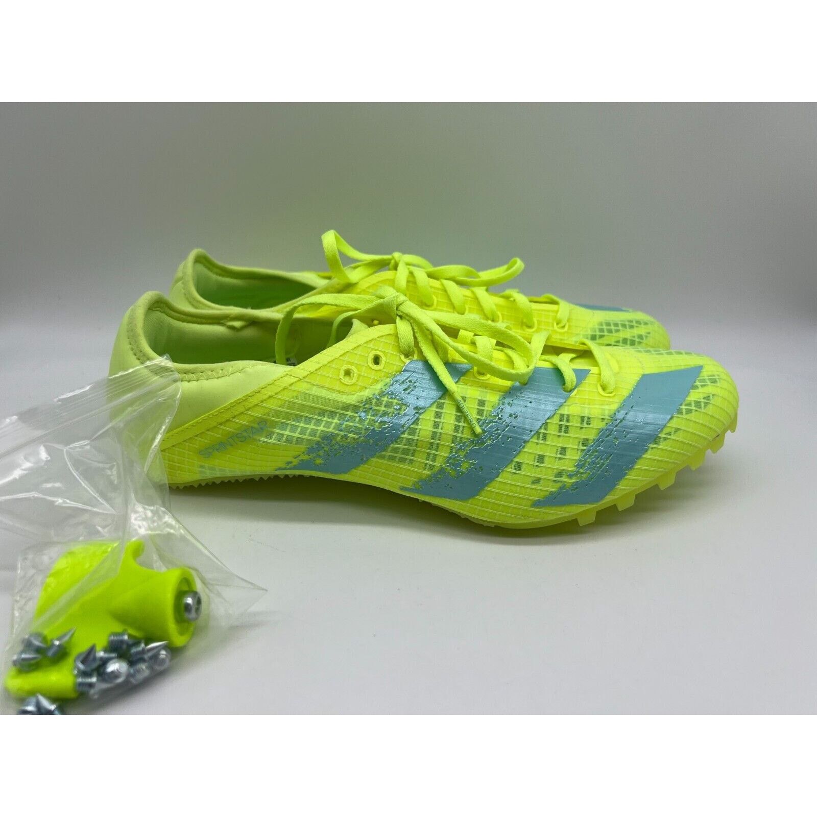 Adidas Sprintstar Track Sprinter Spikes Yellow Aqua FY1215 Women's on sale Size 12