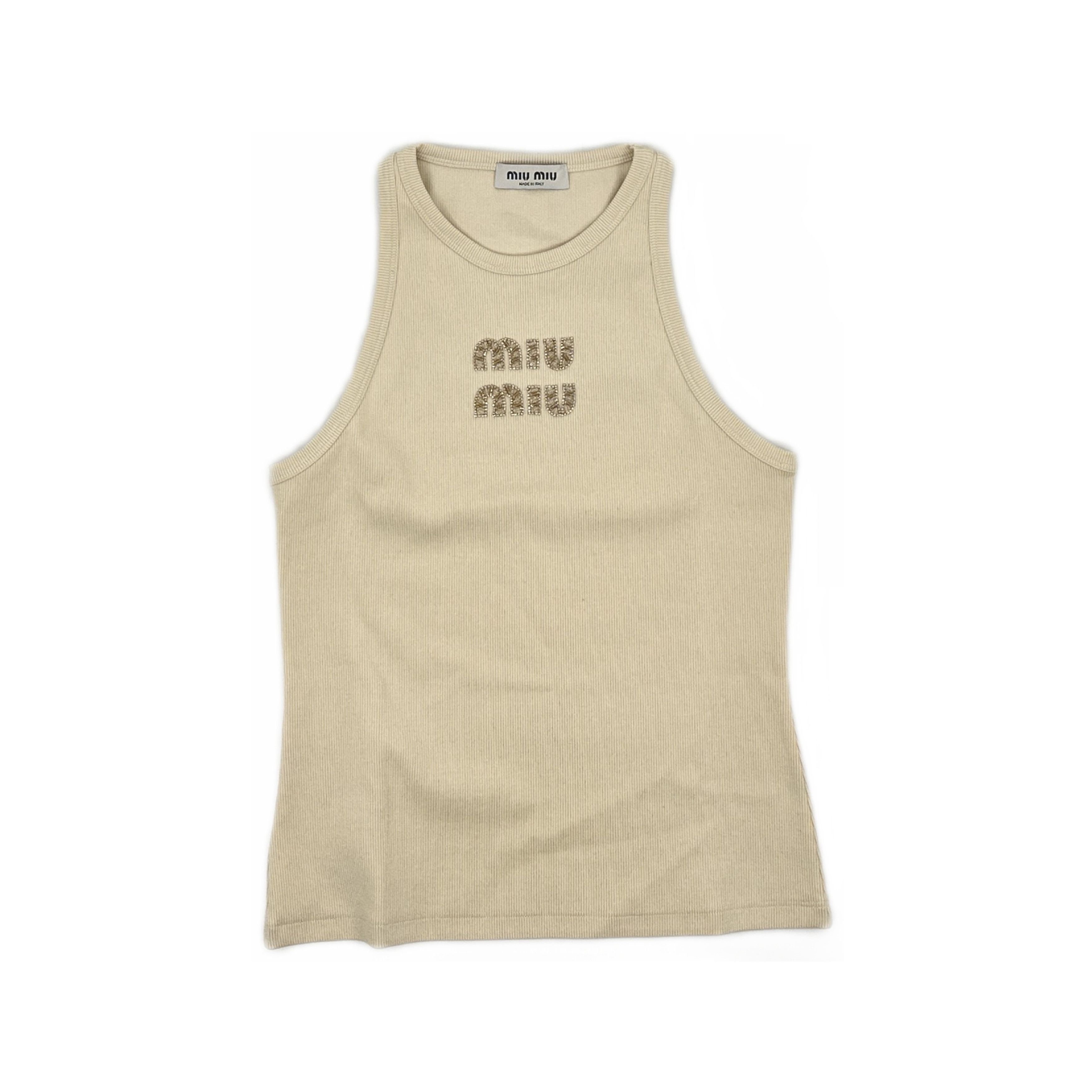 Miu Miu Miu Miu Logo Embroidery Tank Top Size M Size M / US 6-8 / IT 42-44 - 1 Thumbnail