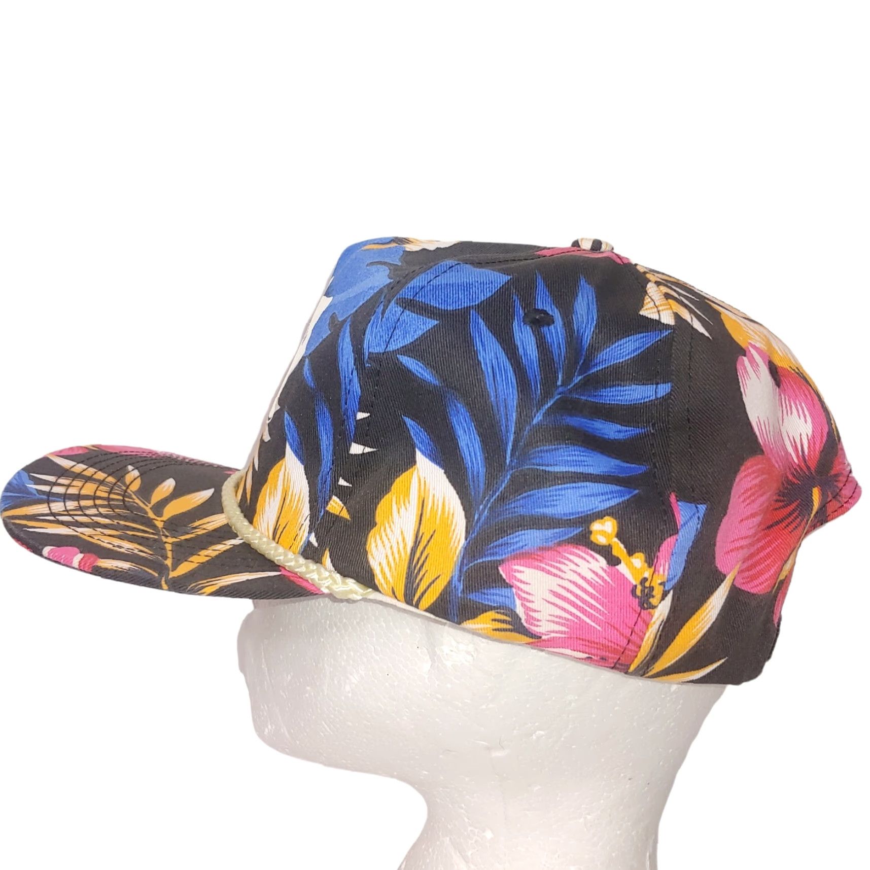 Vintage VINTAGE EMCO Aruba Cap World Tour Beach Floral Canvas Trucker Black Adjustable Unisex Adults Cap Cobra Size ONE SIZE - 4 Thumbnail