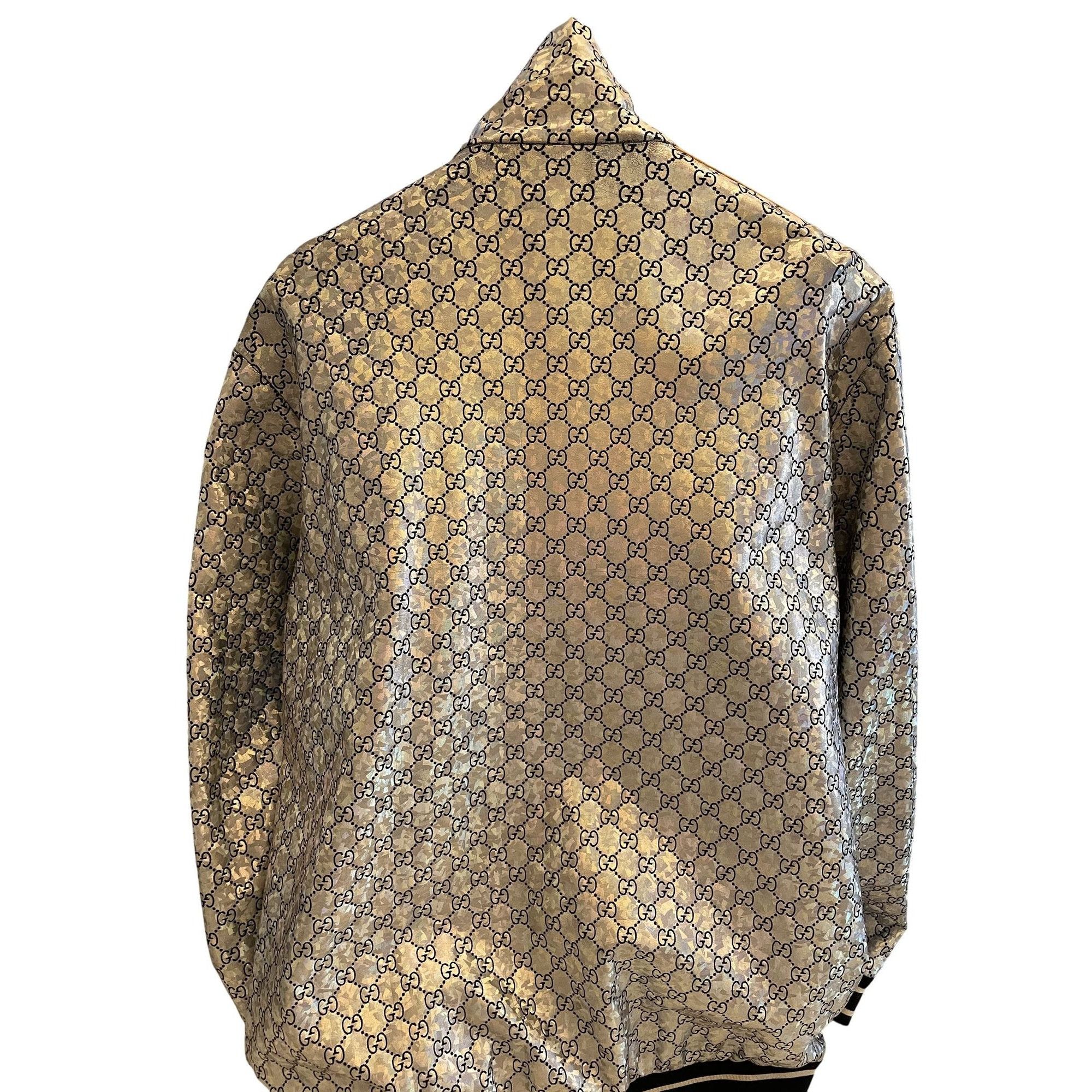 Gucci Gucci Monogram Metallic Gold Full-Zip Track Jacket With Stri Size US L / EU 52-54 / 3 - 2 Thumbnail
