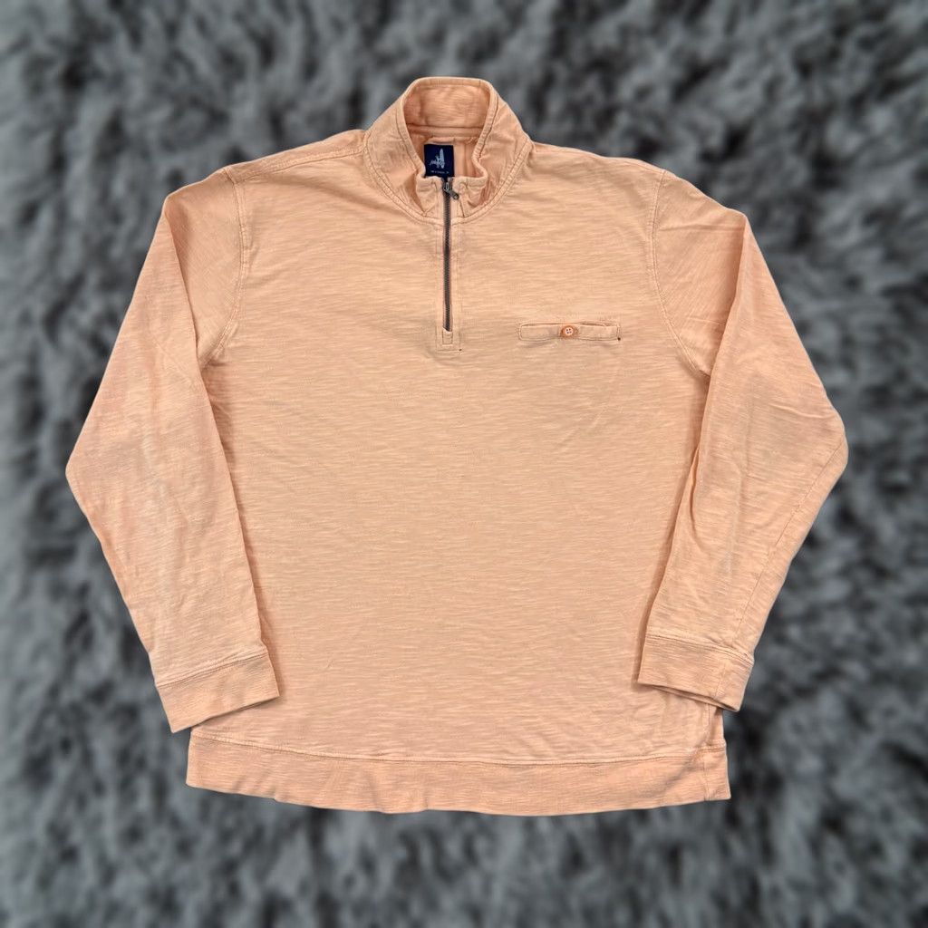 johnnie-O johnnie-O Shirt Mens XL Peach Long Sleeve 1/4 Zip Pocket Surf Pullover Preppy Size US XL / EU 56 / 4 - 1 Thumbnail
