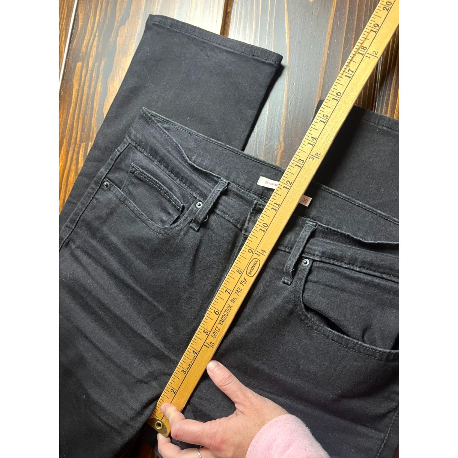 Levi's Levi's Jeans Men's 30x32 Black Denim Slimming Straight Pockets Mens Size US 30 / EU 46 - 6 Thumbnail
