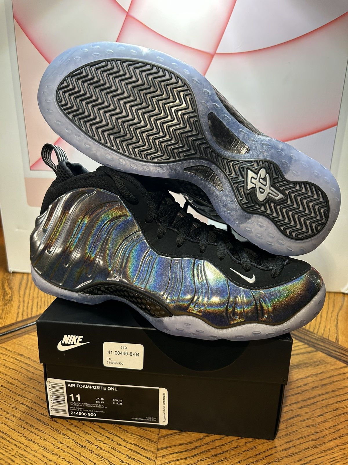 Nike Size 11 - Nike Air Foamposite One Hologram 2015 NEW Size US 11 / EU 44 - 4 Thumbnail