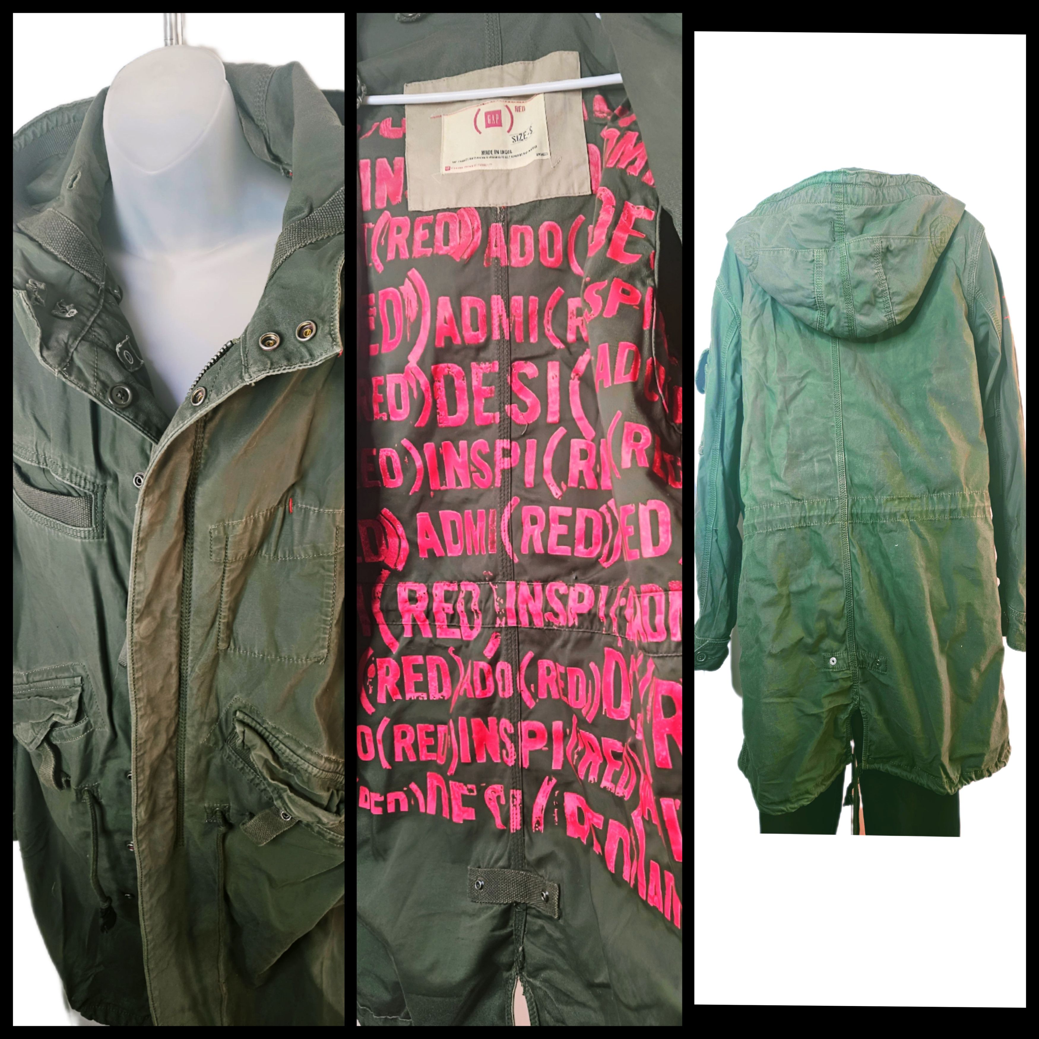 Gap Gap + BONO (RED) Limited Edition Military Parka Size S / US 4 / IT 40 - 1 Thumbnail