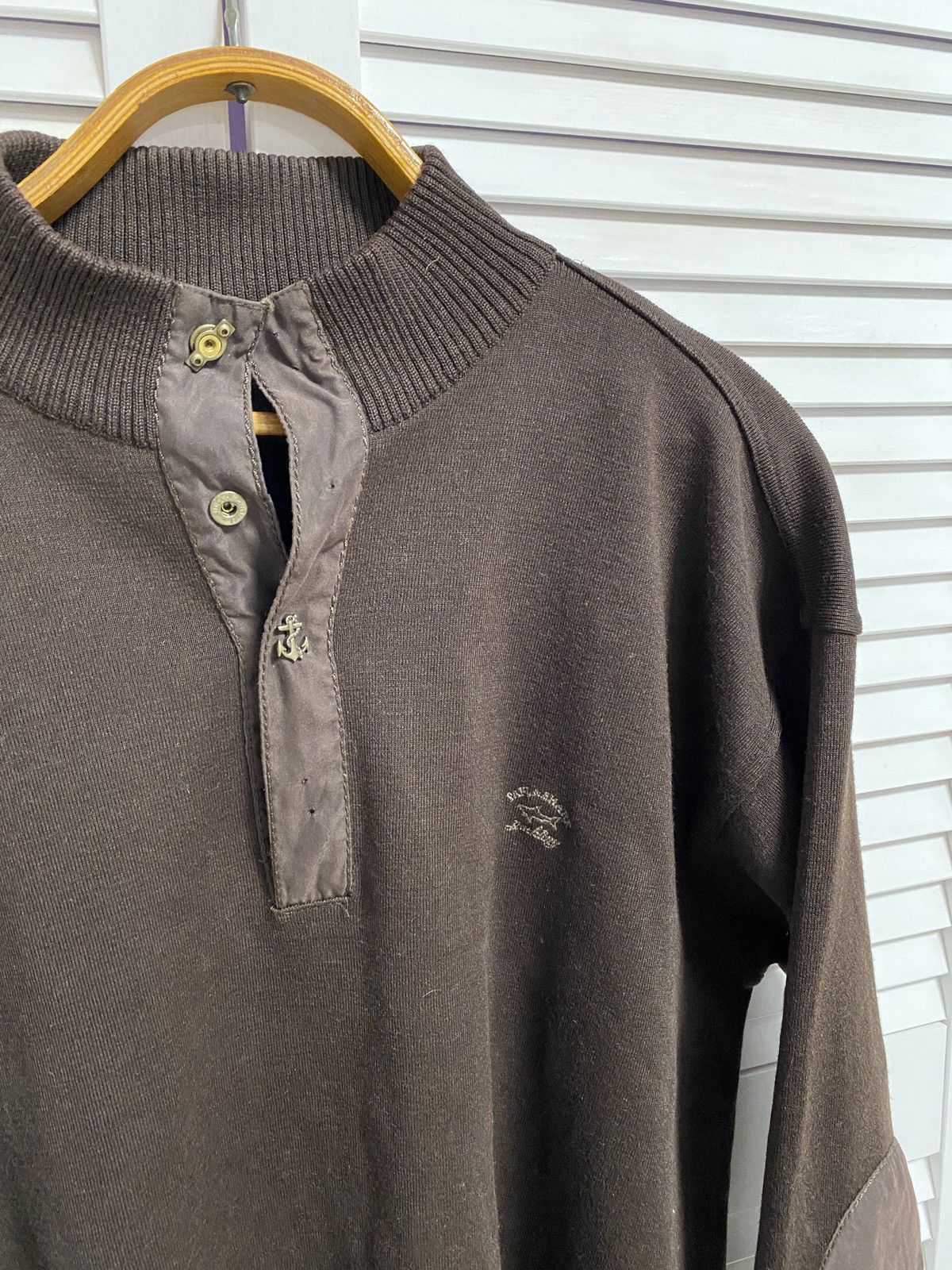 Paul & Shark × Vintage 😍 Vintage Paul Shark Zip Up Sweater 1/3 Brown Logo Size US L / EU 52-54 / 3 - 5 Thumbnail