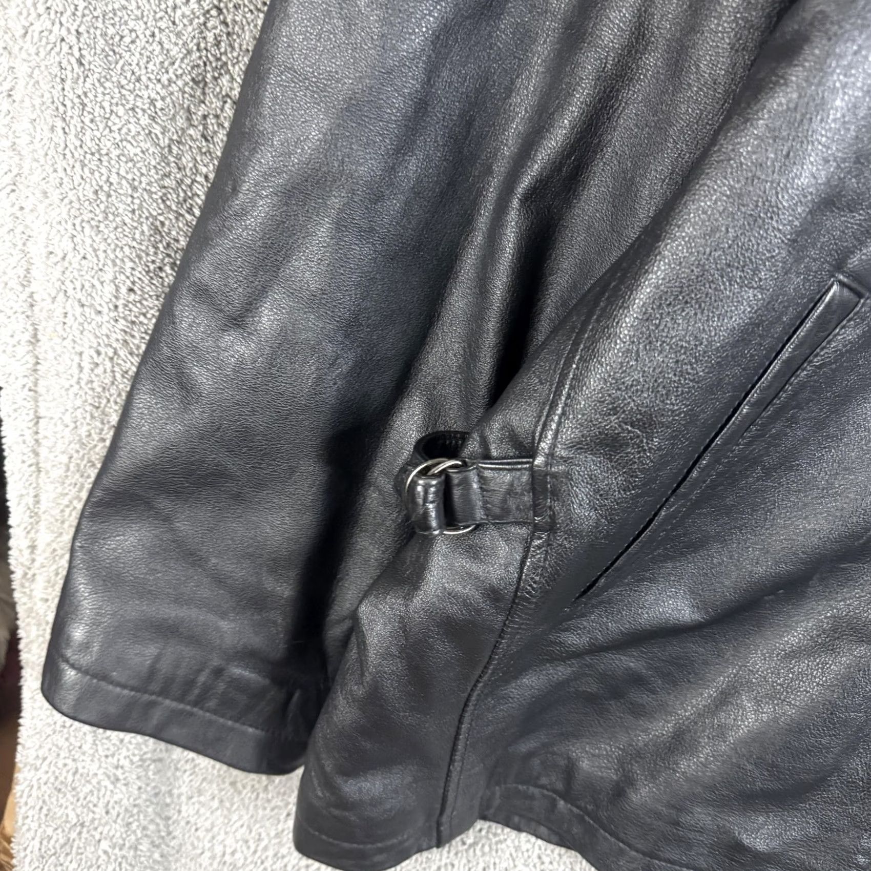 Vintage M. Julian Jacket Mens XL Black Leather Full Zip Motorcycle Lined Size US XL / EU 56 / 4 - 2 Thumbnail