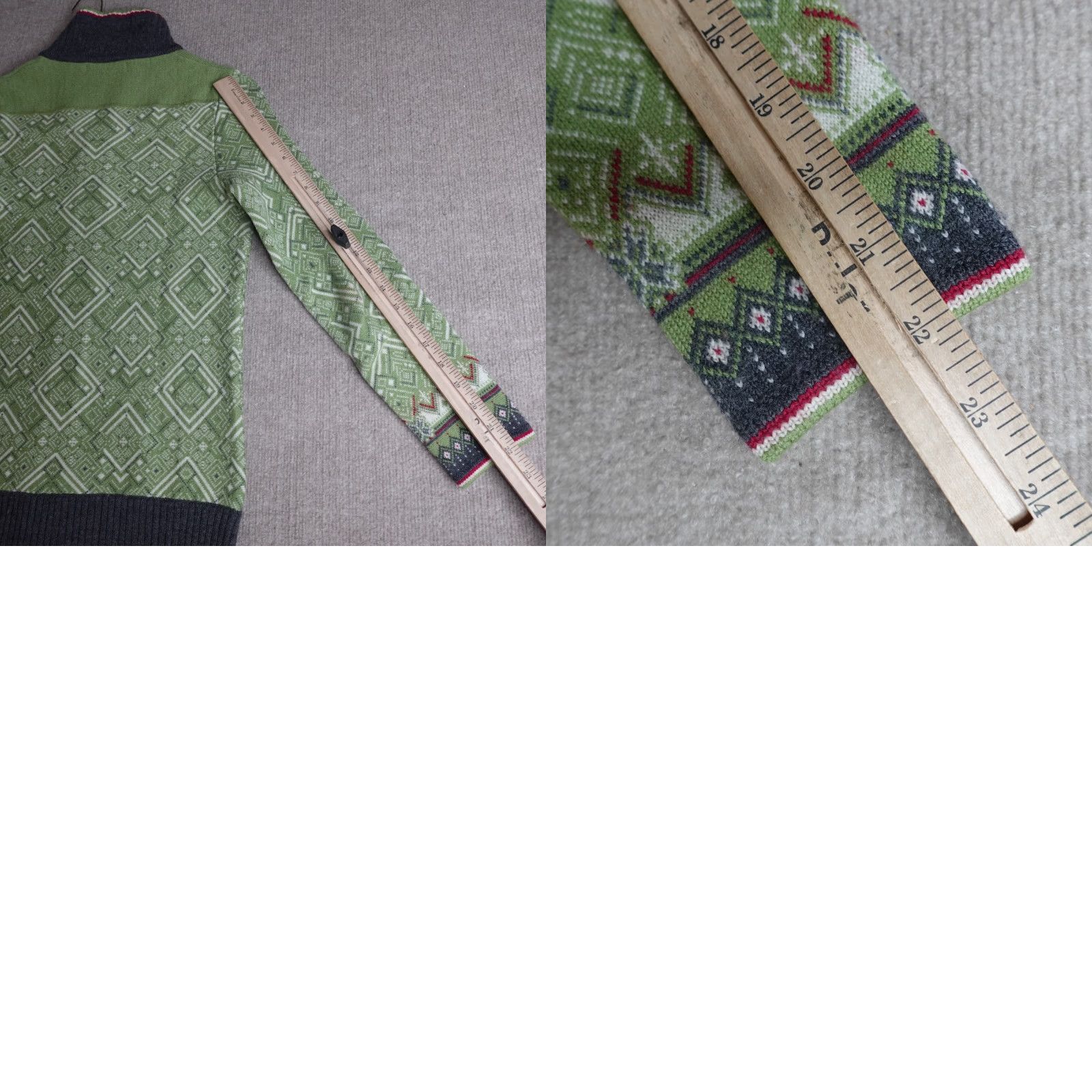 Eddie Bauer Eddie Bauer Sweater M Green Full Zip 100% Merino Wool Fair Isle Long Sleeve Womens Size M / US 6-8 / IT 42-44 - 8 Thumbnail