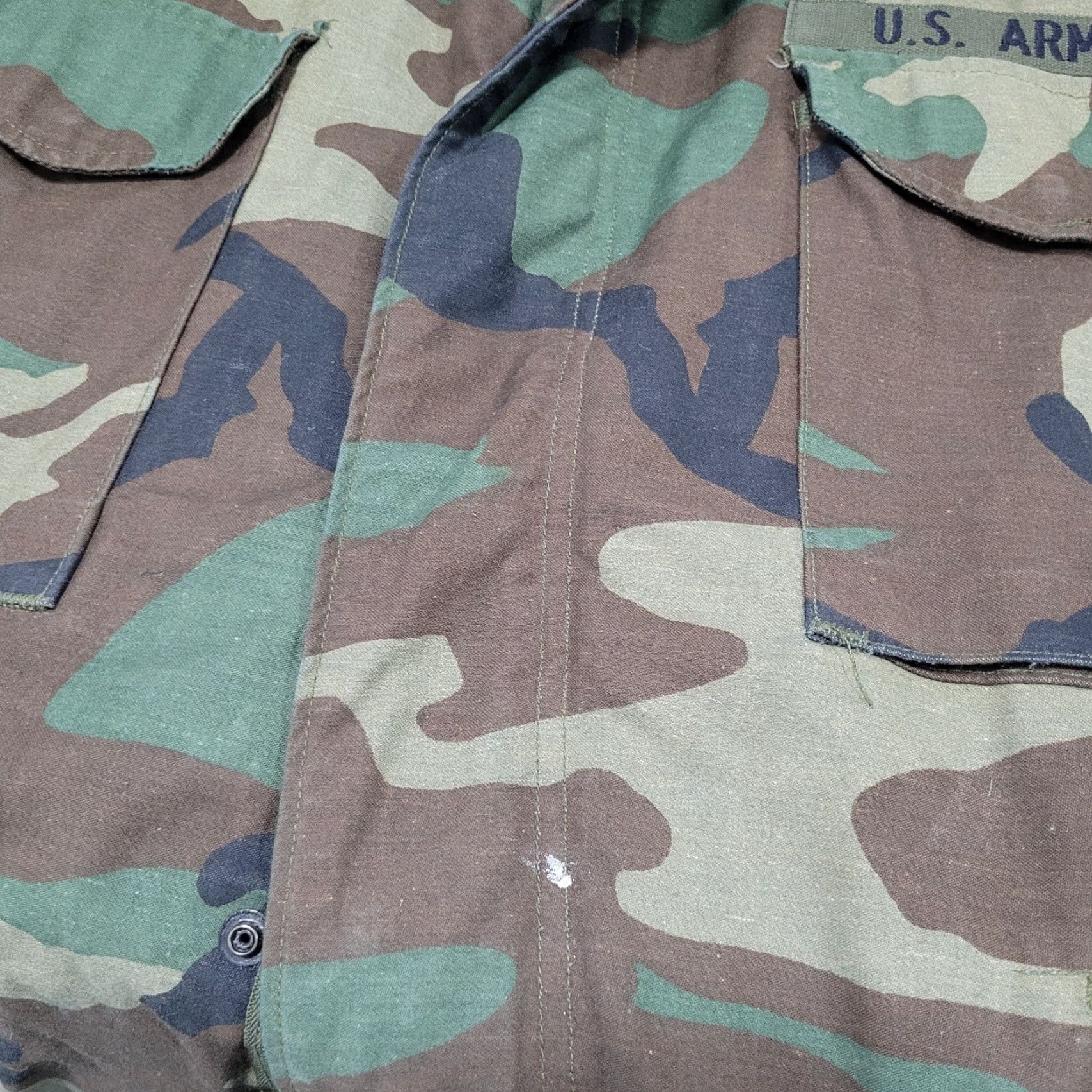 Vintage US Army Jacket Field Camo Cold Weather Zip Snap Military Medium M Size US M / EU 48-50 / 2 - 4 Thumbnail
