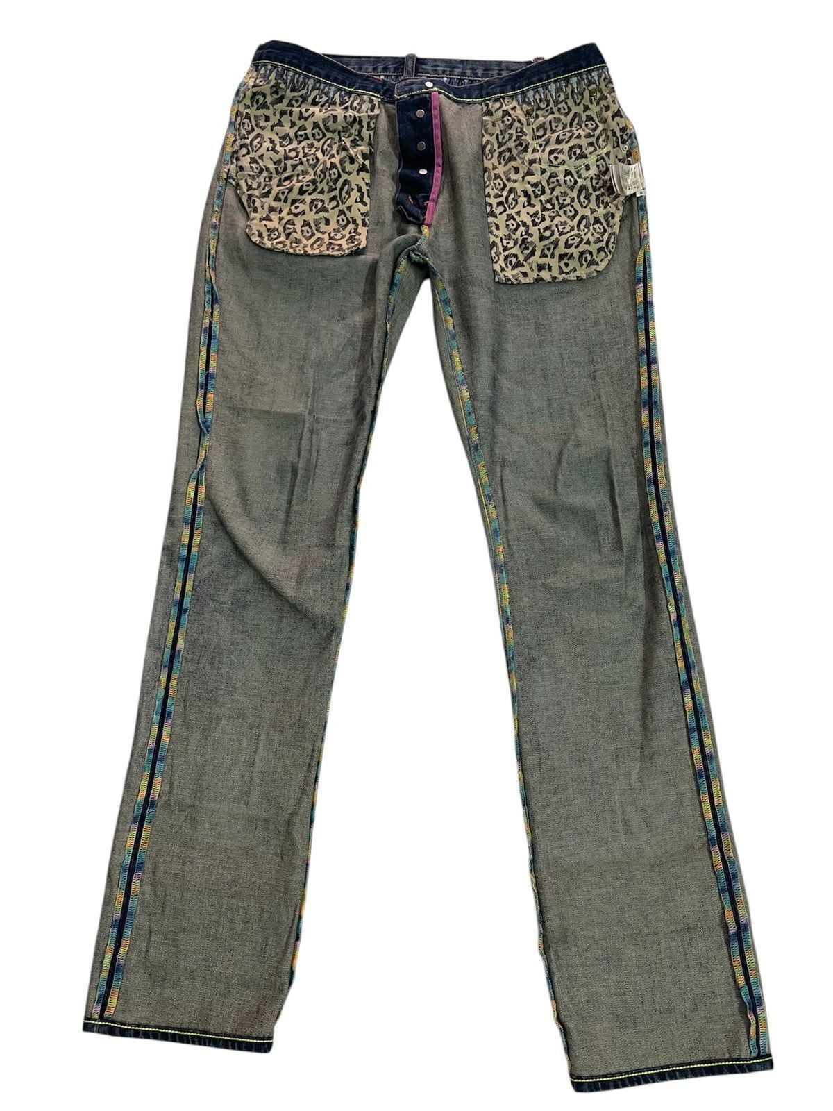 Paul Smith Sick🔥Stud Jeans Paul Smith Embroidery Denim Signature Stripe Size US 32 / EU 48 - 20 Thumbnail