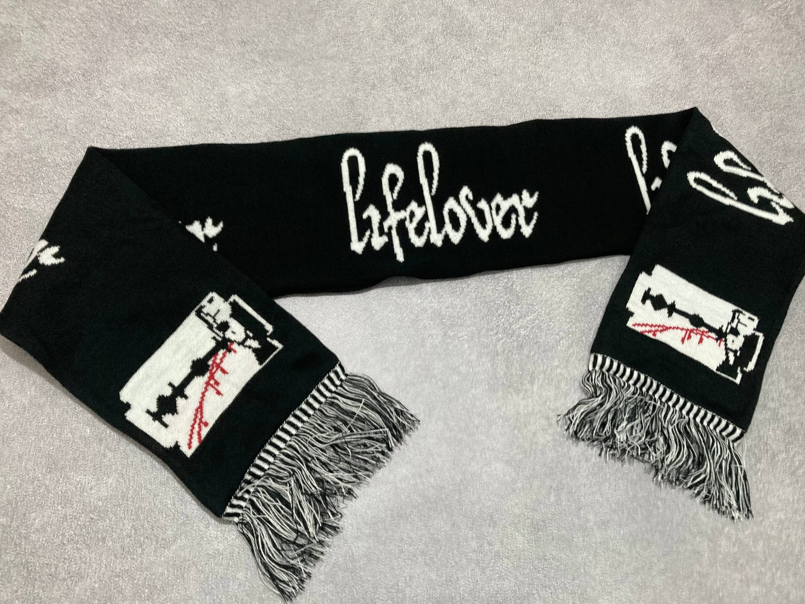 Other Scarf Lifelover - logo and razor blade - black metal Size ONE SIZE - 2 Thumbnail