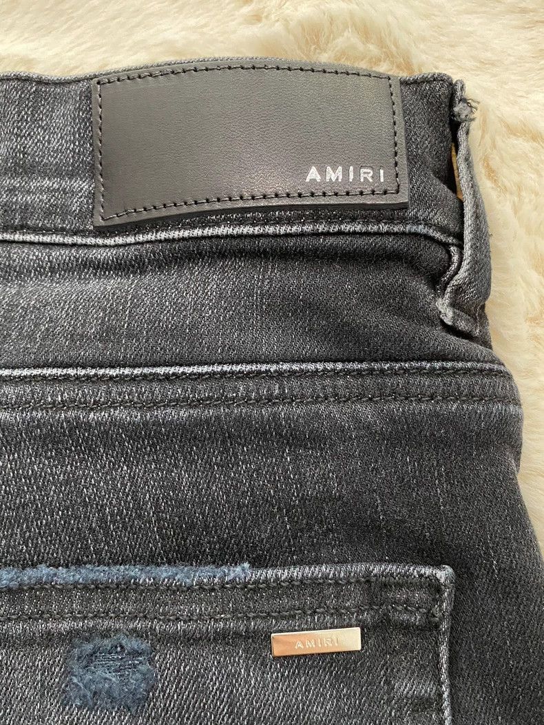 Amiri Amiri Washed Black and White Camo Flower Leather and Patch Size US 34 / EU 50 - 3 Thumbnail