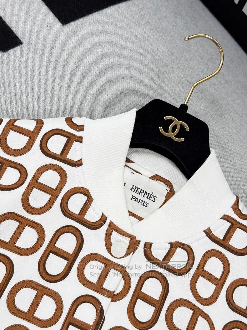 Hermes Hermes Pig Nose Logo White with Orange and Brown Full Prin Size XS / US 0-2 / IT 36-38 - 4 Thumbnail