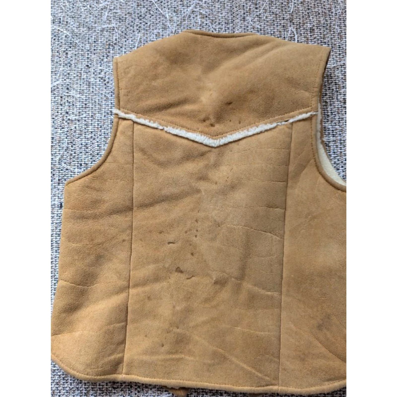 Eddie Bauer VINTAGE Eddie Bauer Vest Men M 40 Brown Sheepskin Leather Western Shearling Wool Lining Chest 40in Measurements 1960s Size US M / EU 48-50 / 2 - 8 Thumbnail