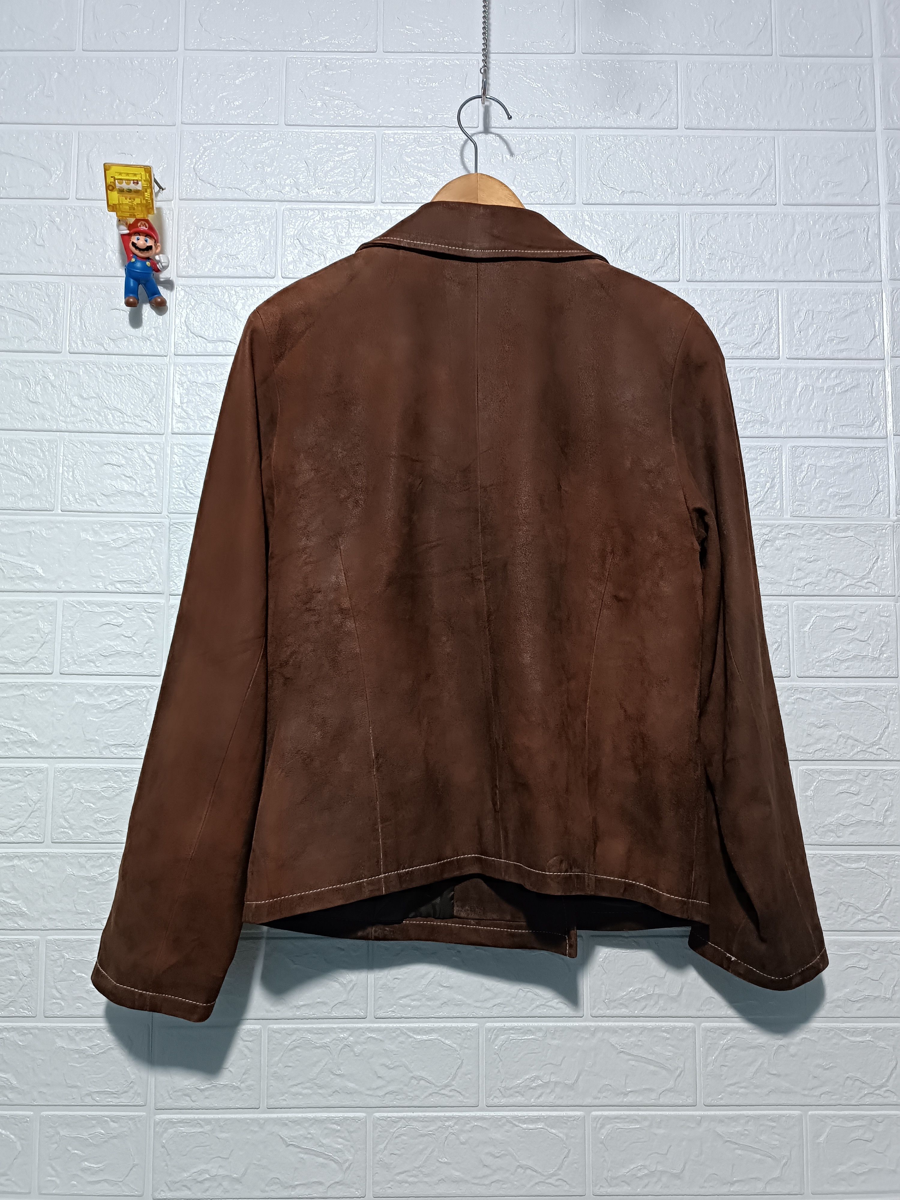 Japanese Brand Vintage Brown Sheepskin Leather Pea Coat Size M / US 6-8 / IT 42-44 - 6 Thumbnail