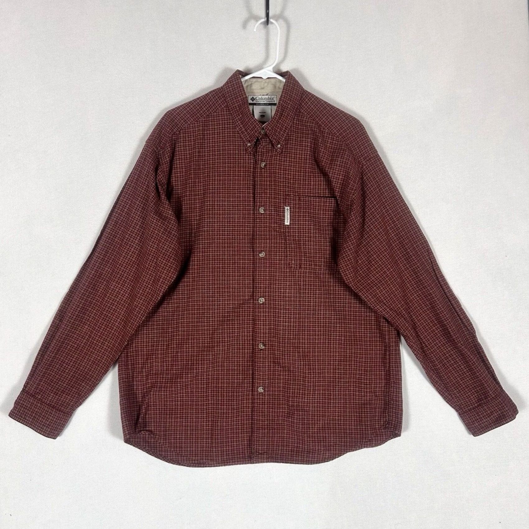 Vintage Columbia Button-Up Long Sleeve Shirt Mens Large Red Plaid Outdoor Hiking Fishing Size US L / EU 52-54 / 3 - 2 Thumbnail