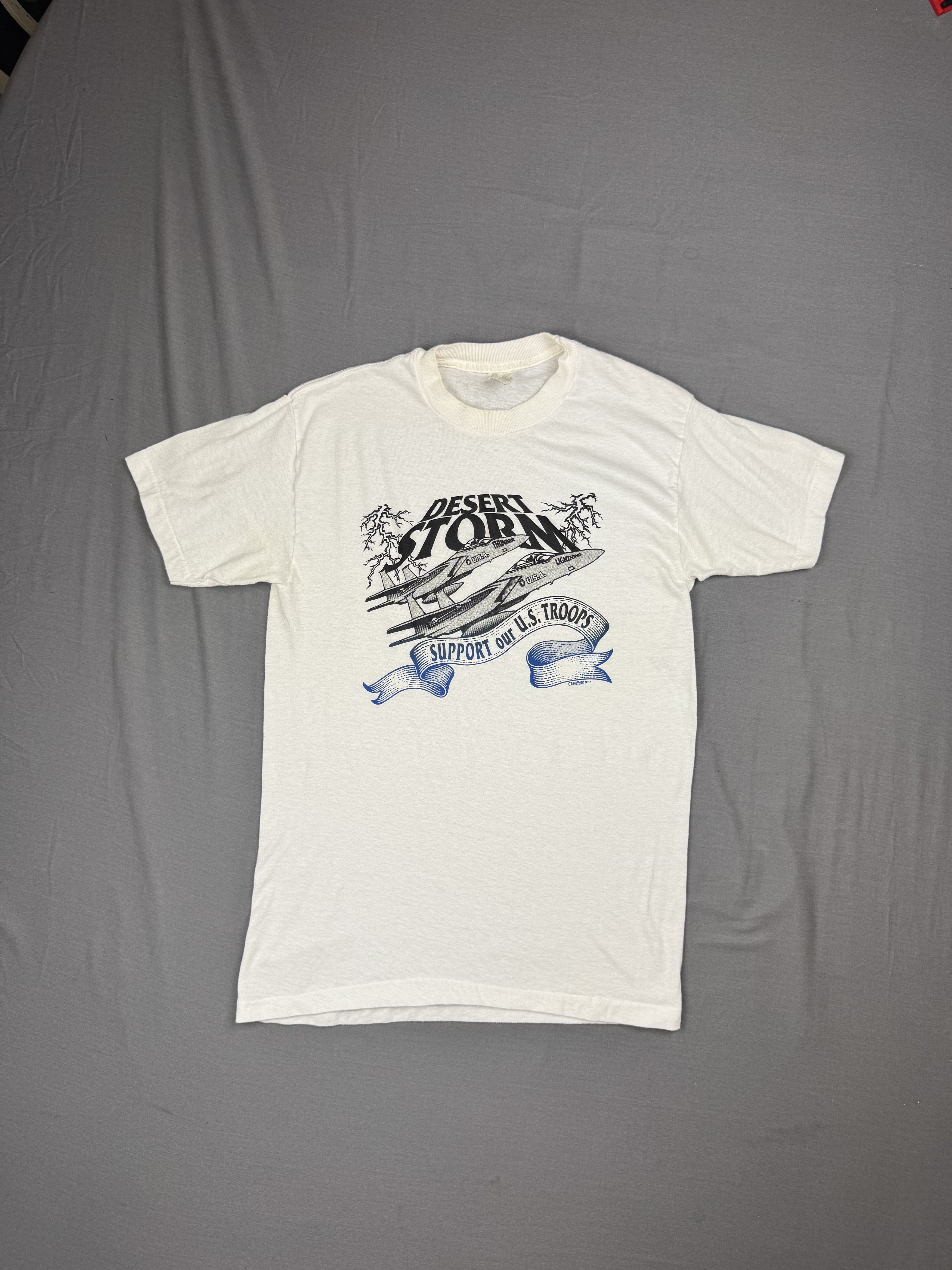Other Vtg Desert Storm T Shirt Support US Troops Thunder Lightning Size US S / EU 44-46 / 1 - 2 Thumbnail