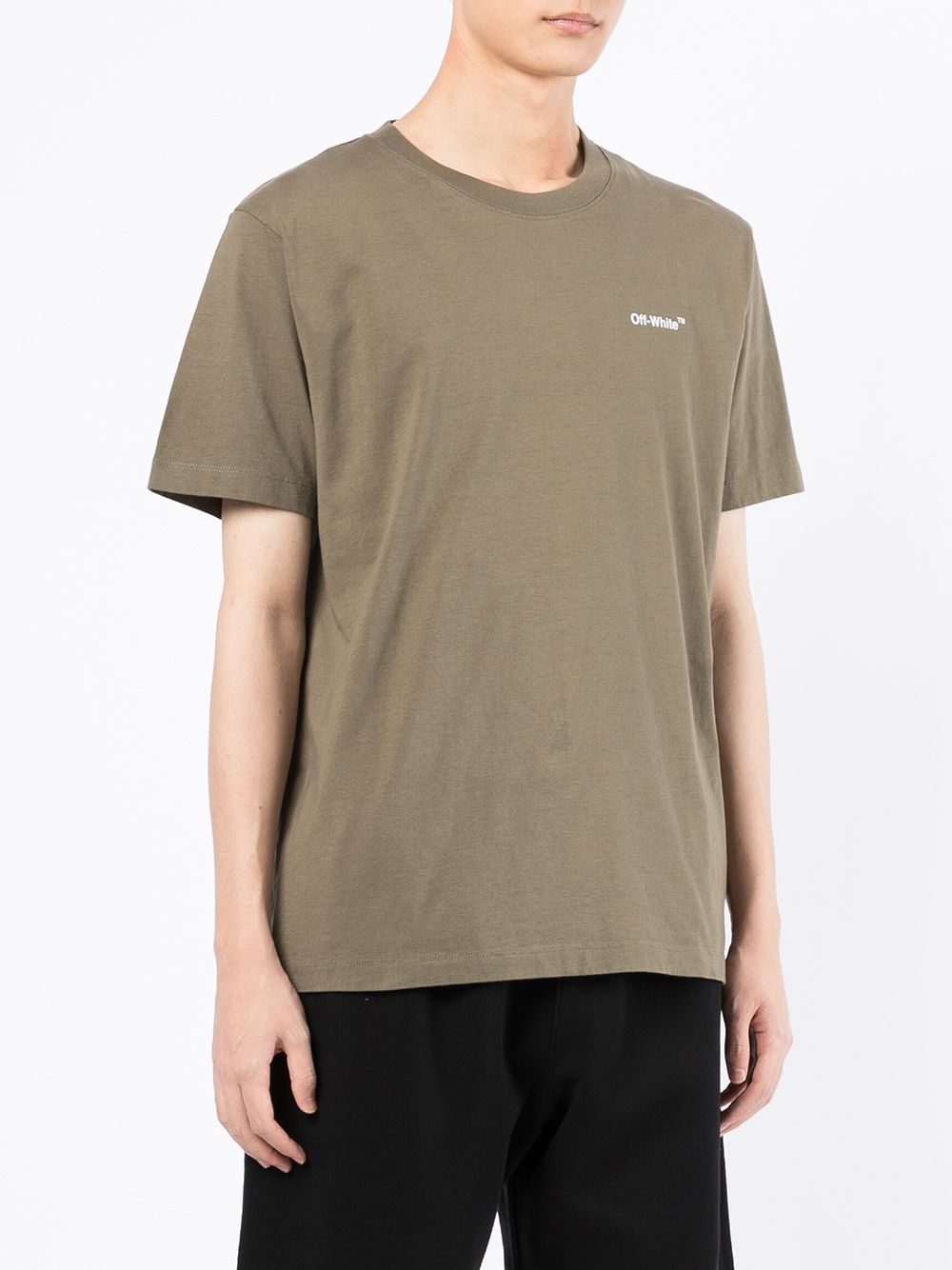 Off-White o1gr1nt1124 Wave Diag Slim S/S T-Shirt in Army Green Size US XS / EU 42 / 0 - 4 Thumbnail