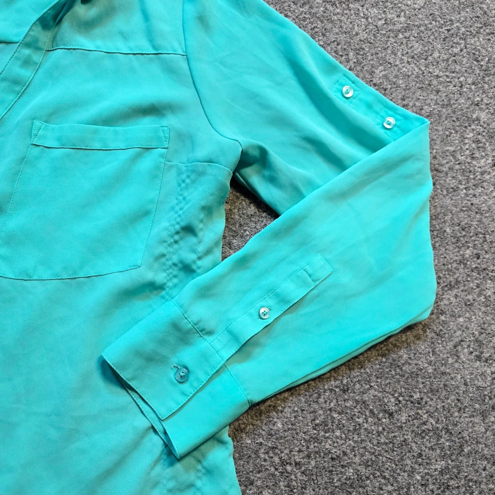 Express Express Top Women XS Green Portofino Sheer Long Sleeve Button Casual Career Blouse Size XS / US 0-2 / IT 36-38 - 3 Thumbnail