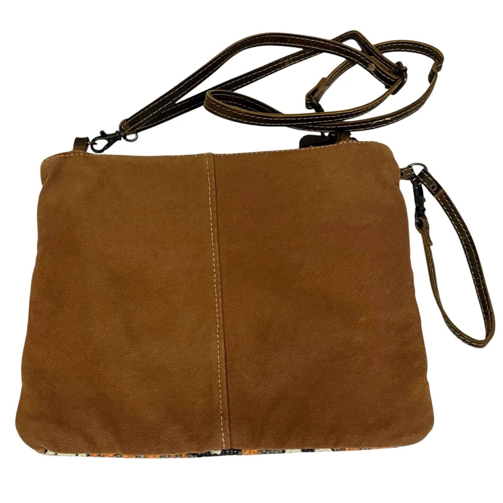 Vintage Myra Bag Crossbody Purse Orange Canvas Leather Strap Wristlet Rusty Trails Womens Bag Size ONE SIZE - 6 Thumbnail