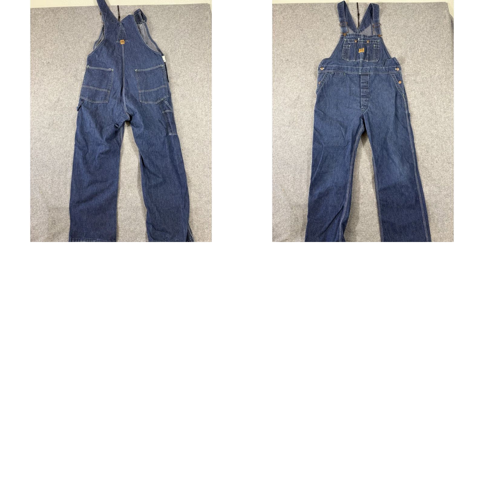 Denime VINTAGE Big Ben Bib Carpenter Overalls Men 38X28 Denim Jeans Blue Cotton Work Straight 28 Inseam Mens Size US 38 / EU 54 - 9 Thumbnail