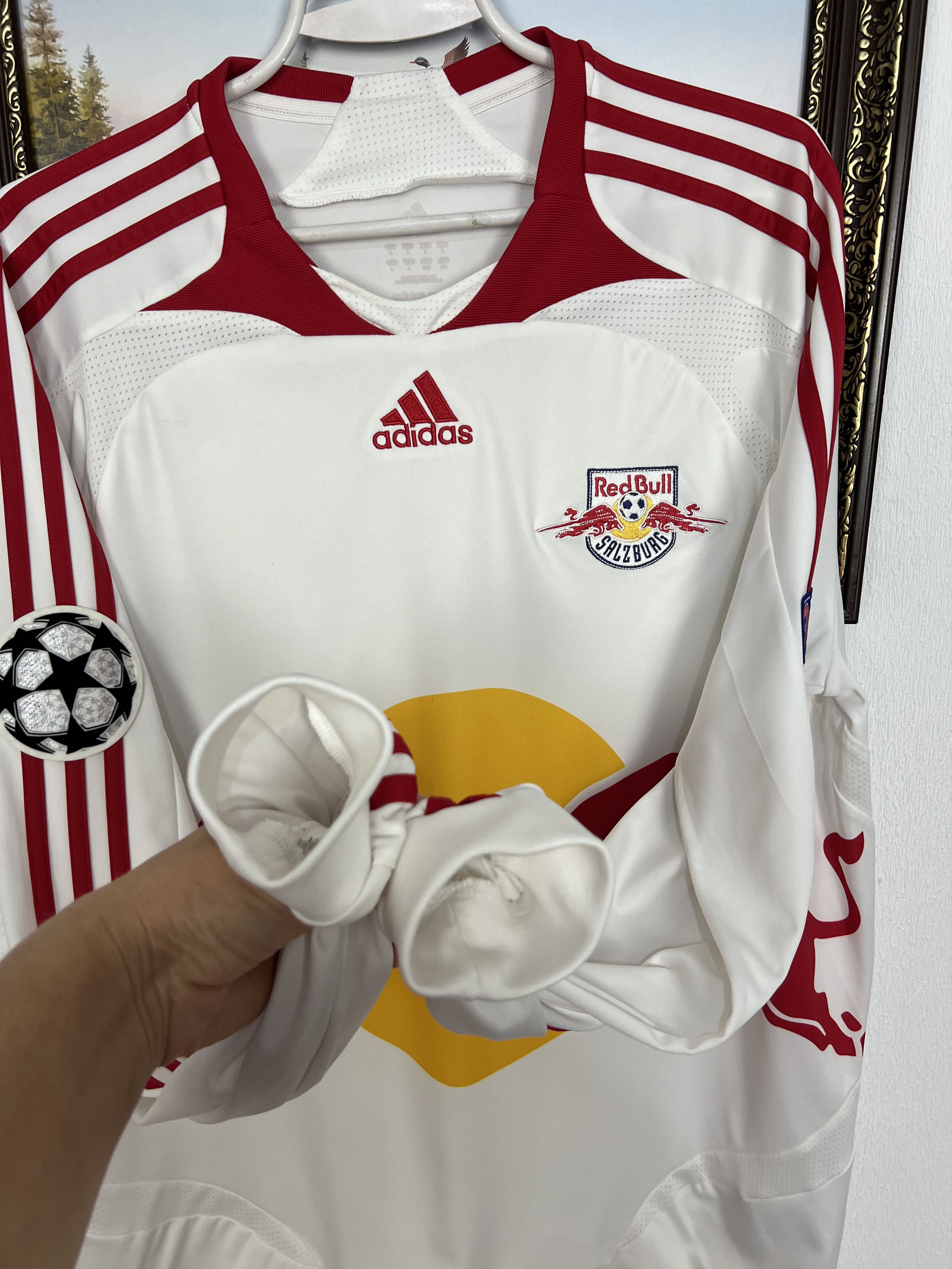 Adidas Red Bull Salzburg football shirt 2007 Soccer Long Sleeve Size US L / EU 52-54 / 3 - 6 Thumbnail