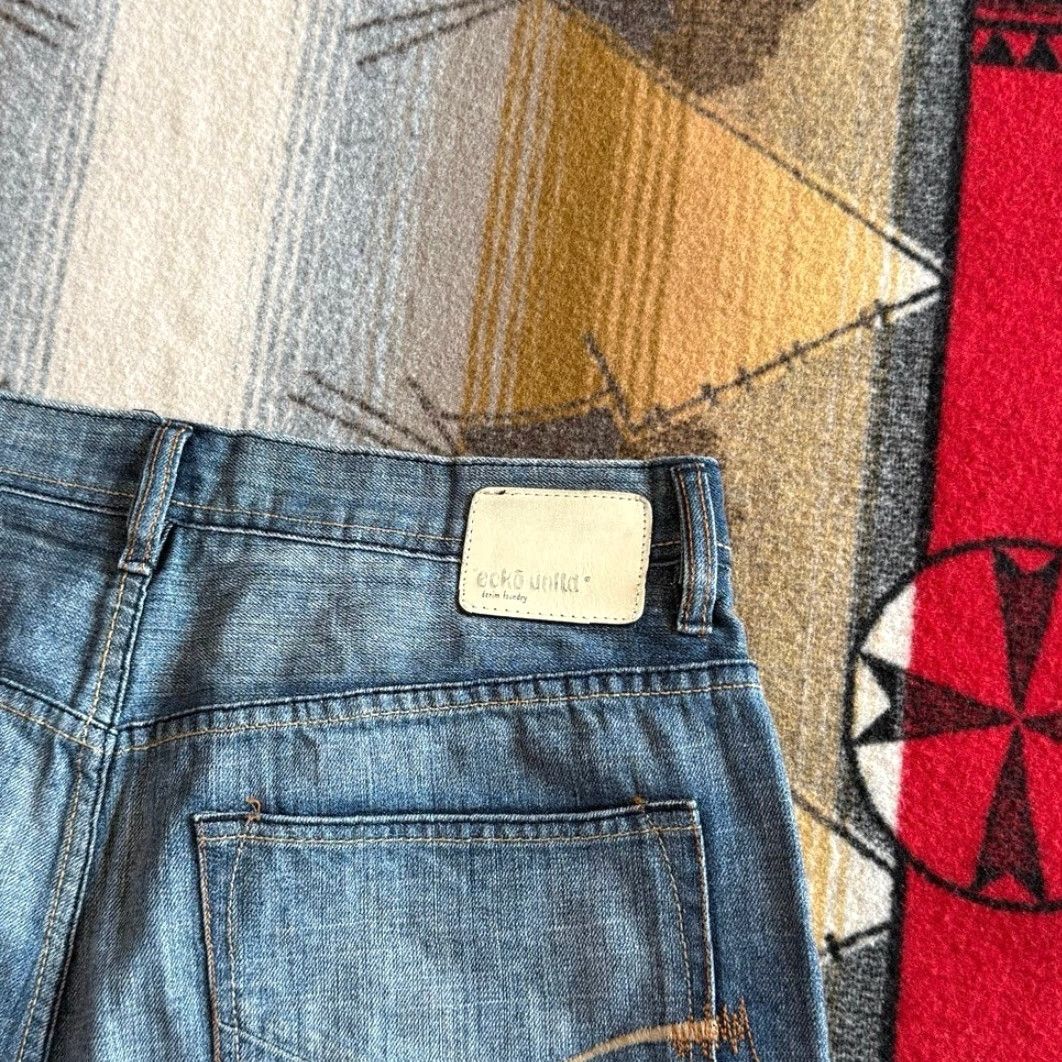 Ecko Unltd. VINTAGE Y2K Ecko UNLTD Baggy Fit Denim Jorts Shorts 36 14” Inseam Men Brown? Blue? Size US 36 / EU 52 - 5 Thumbnail
