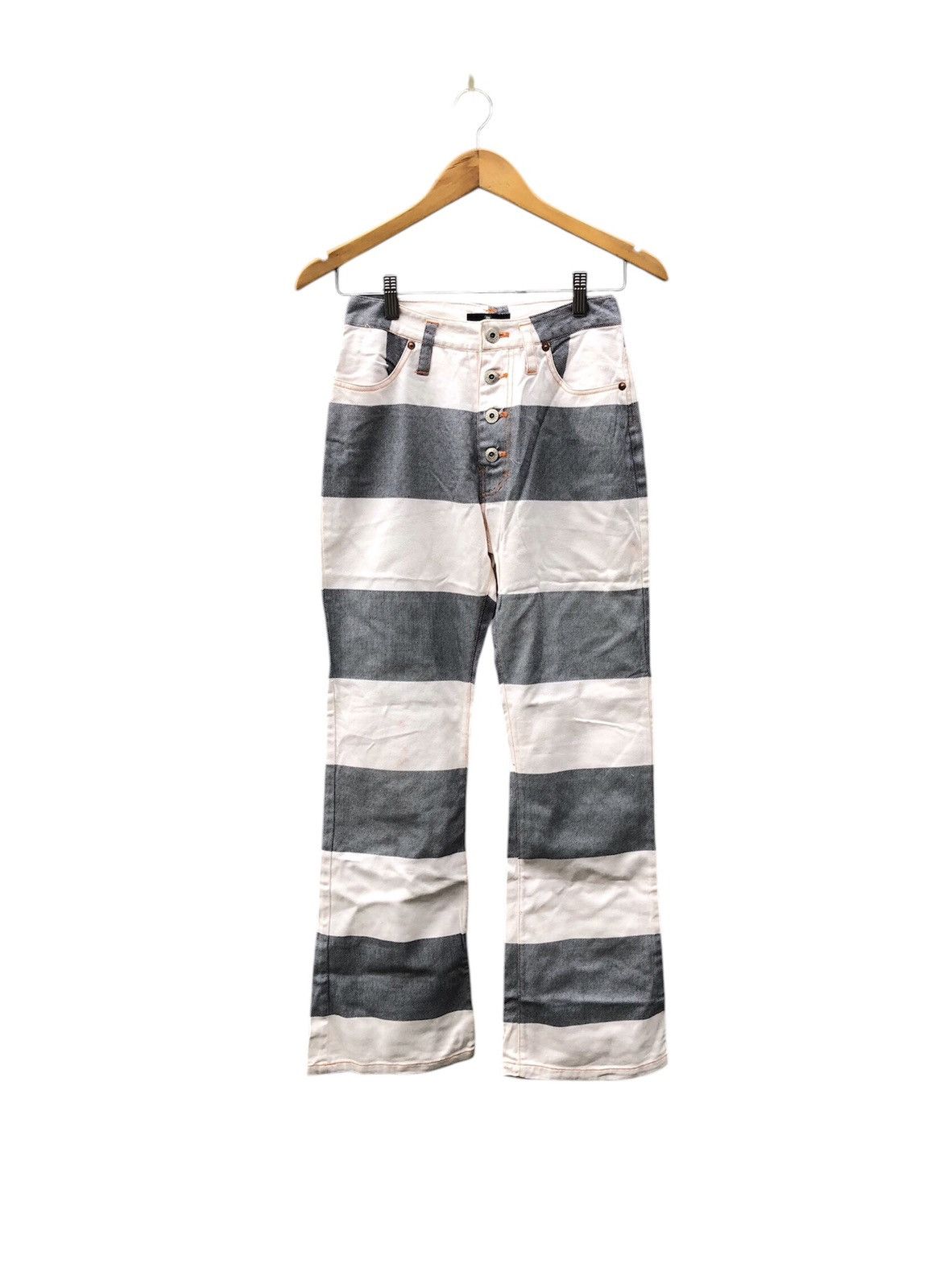 Hysteric Glamour Japanese Brand Super Lovers Stripe Hagi Style Jeans Size 23" - 1 Thumbnail
