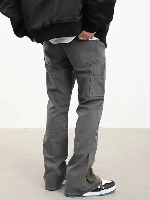 image of Vintage Workwear Flared Double Knee Carpenter Pants in Grey, Men's (Size 32)
