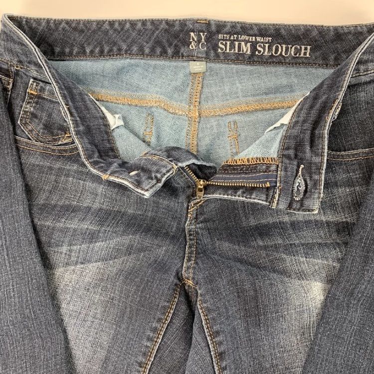 Denime VINTAGE NY & C Womens Jeans Slim Straight Blue Denim 6 Slim 30” Inseam 16” Waist Womens Size 28" / US 6 / IT 42 - 7 Thumbnail