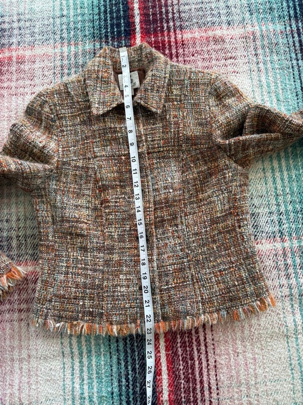 Holt Renfrew Vintage Renfrew Brown Orange Tweed Blazer Jacket Size 4 Size S / US 4 / IT 40 - 6 Thumbnail