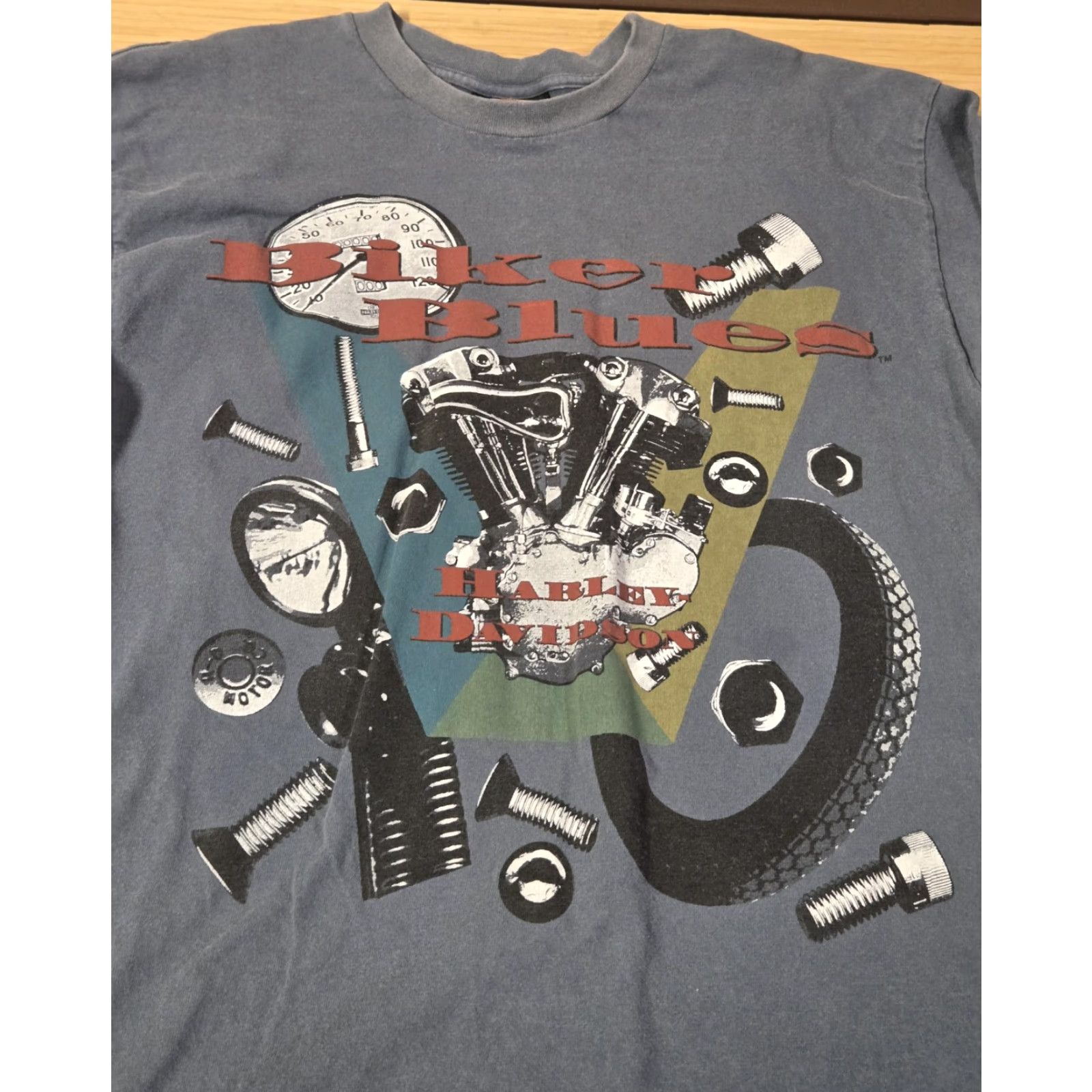 Harley Davidson VINTAGE Harley-Davidson Shirt Mens L Blue Biker Blues Motorcycle Graphic 90s Size US L / EU 52-54 / 3 - 2 Thumbnail