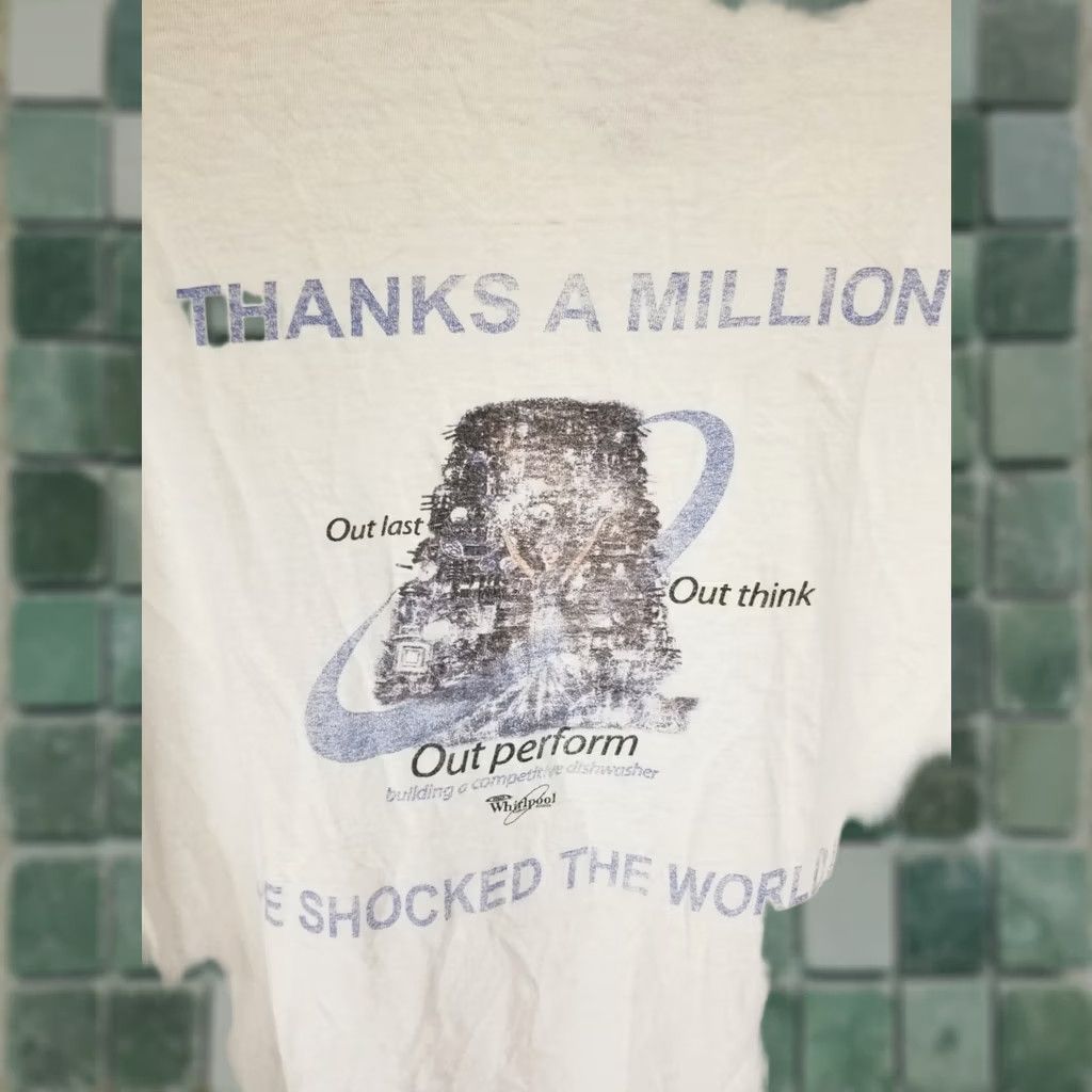 Vintage VINTAGE WHIRPOOL DISHWASHER DISTRESSED WORN LONG SLEEVE T-SHIRT XXL Shirt Men White 2002 Size US XXL / EU 58 / 5 - 1 Thumbnail
