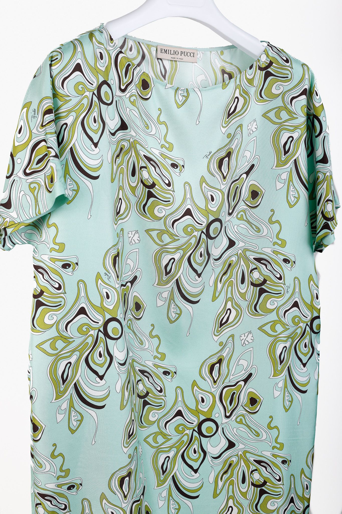 Emilio Pucci Emilio Pucci Mint Africana Print Silk Mini Dress Size L / US 10 / IT 46 - 4 Thumbnail