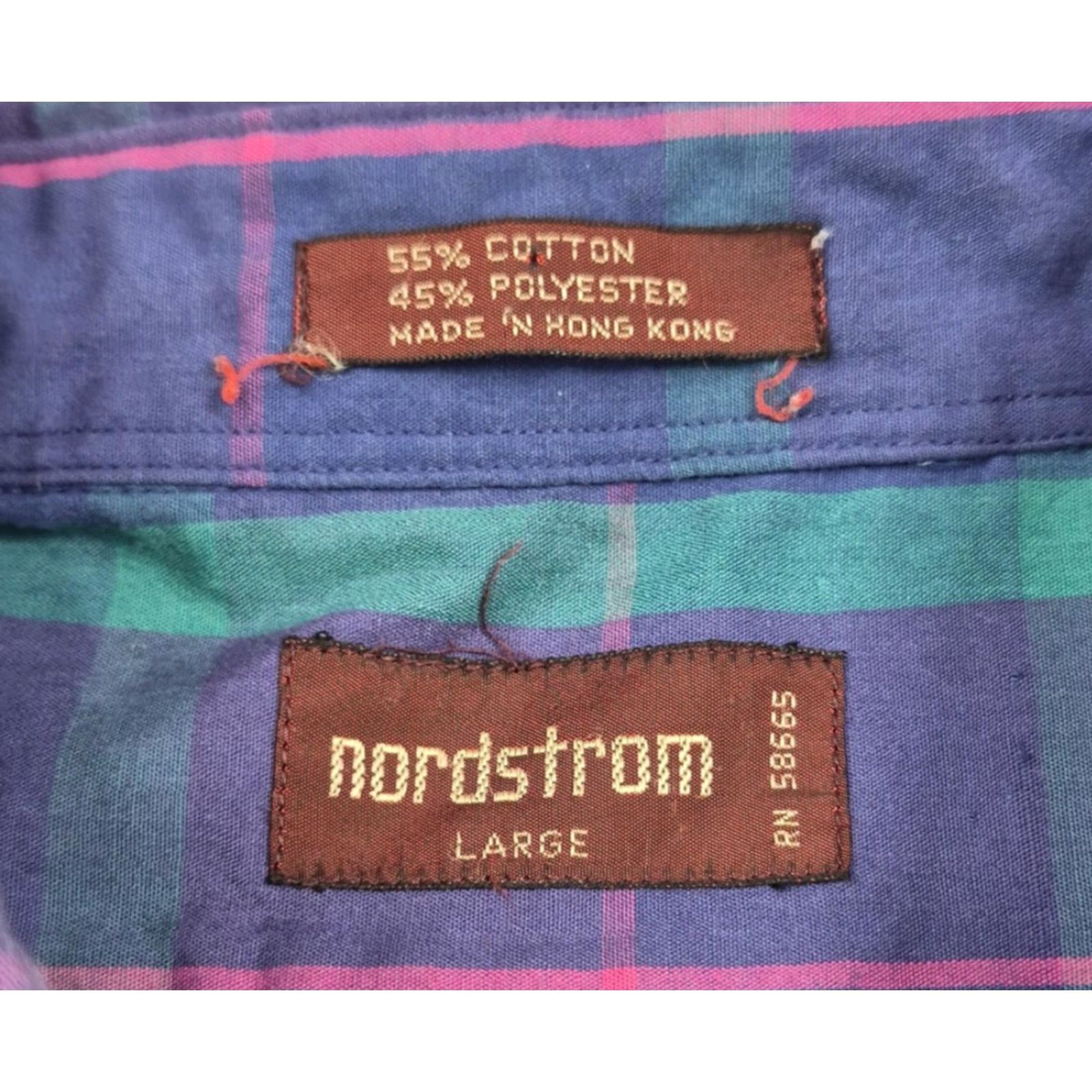 Nordstrom VINTAGE Nordstrom Button Up Shirt Mens L Blue Plaid Long Sleeve Chest Pocket Size US L / EU 52-54 / 3 - 4 Thumbnail