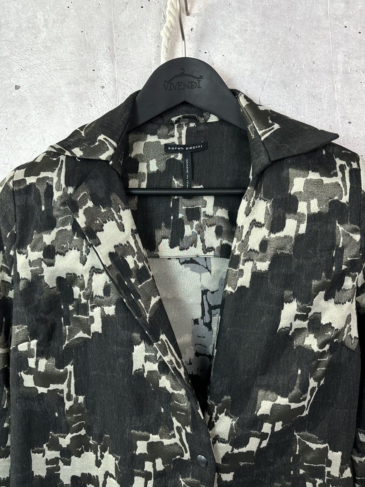 Sarah Pacini × Vintage Vintage Sarah Pacini Made in Italy Camo Style Blazer Size S / US 4 / IT 40 - 4 Thumbnail