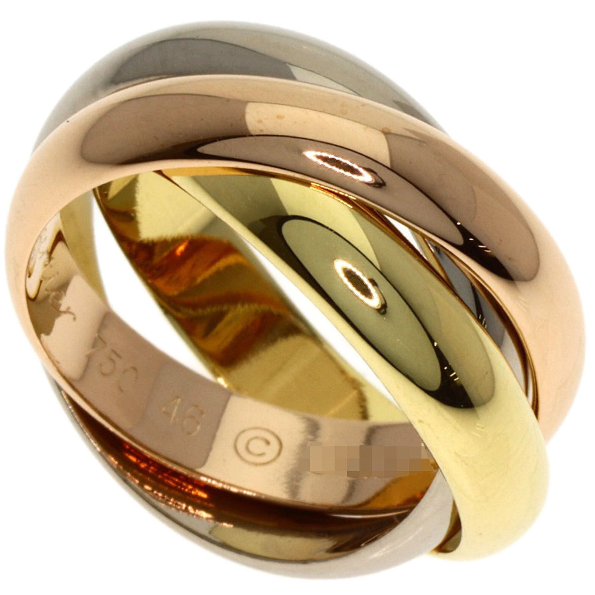 Cartier Cartier Trinity MM #46 Ring, 18K Yellow Gold/18K White Pink Gold, Women's, CARTIER Size ONE SIZE - 1 Thumbnail